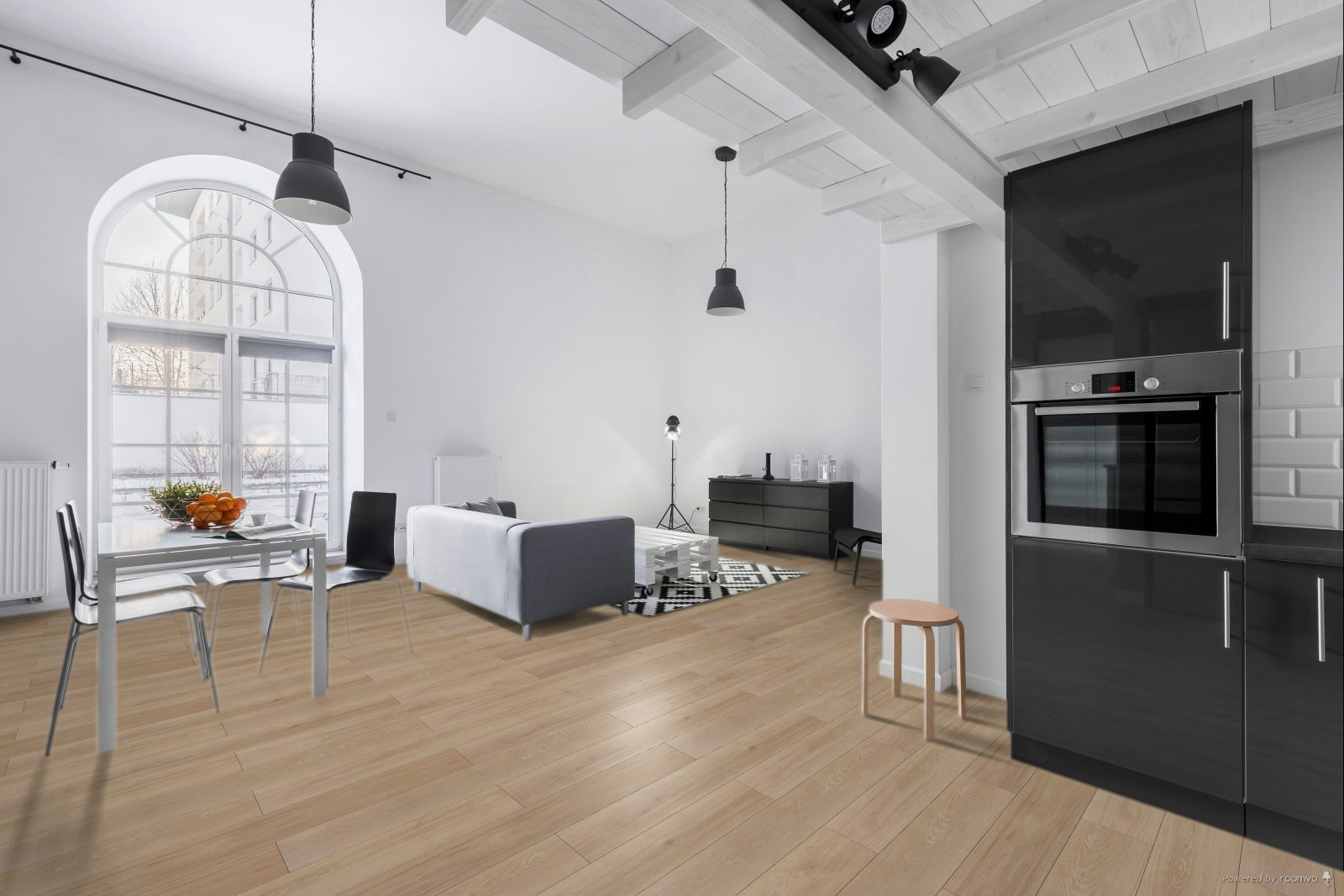 Milieubild Wohnzimmer mit Essbereich - BerryAlloc Klebe-Vinyl Zenn Gluedown 30 Orlando Milieubild Wohnzimmer mit Essbereich - BerryAlloc 60002219