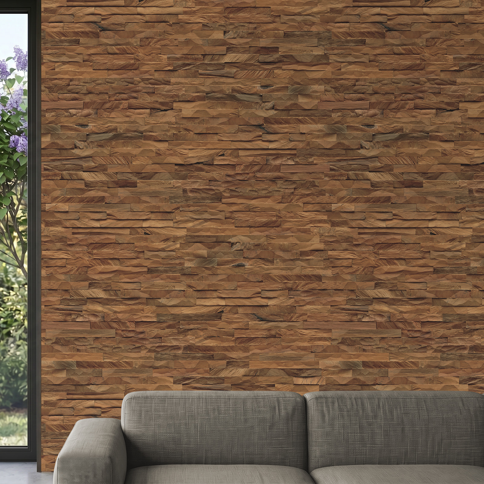 Perspektivische Ansicht - nexwall nature undefined Rimba Teak Prestige Organic Perspektivische Ansicht - nexwall nature NXWN-43020-001