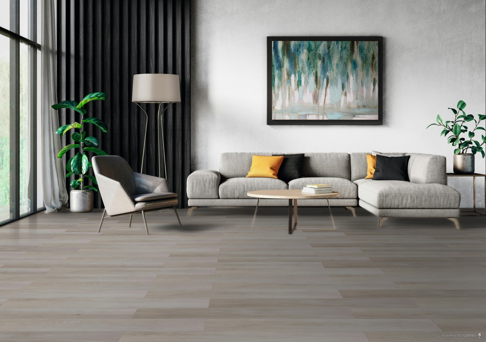 Milieubild Modernes Wohnzimmer mit Sessel und Sofa - BerryAlloc 60002220