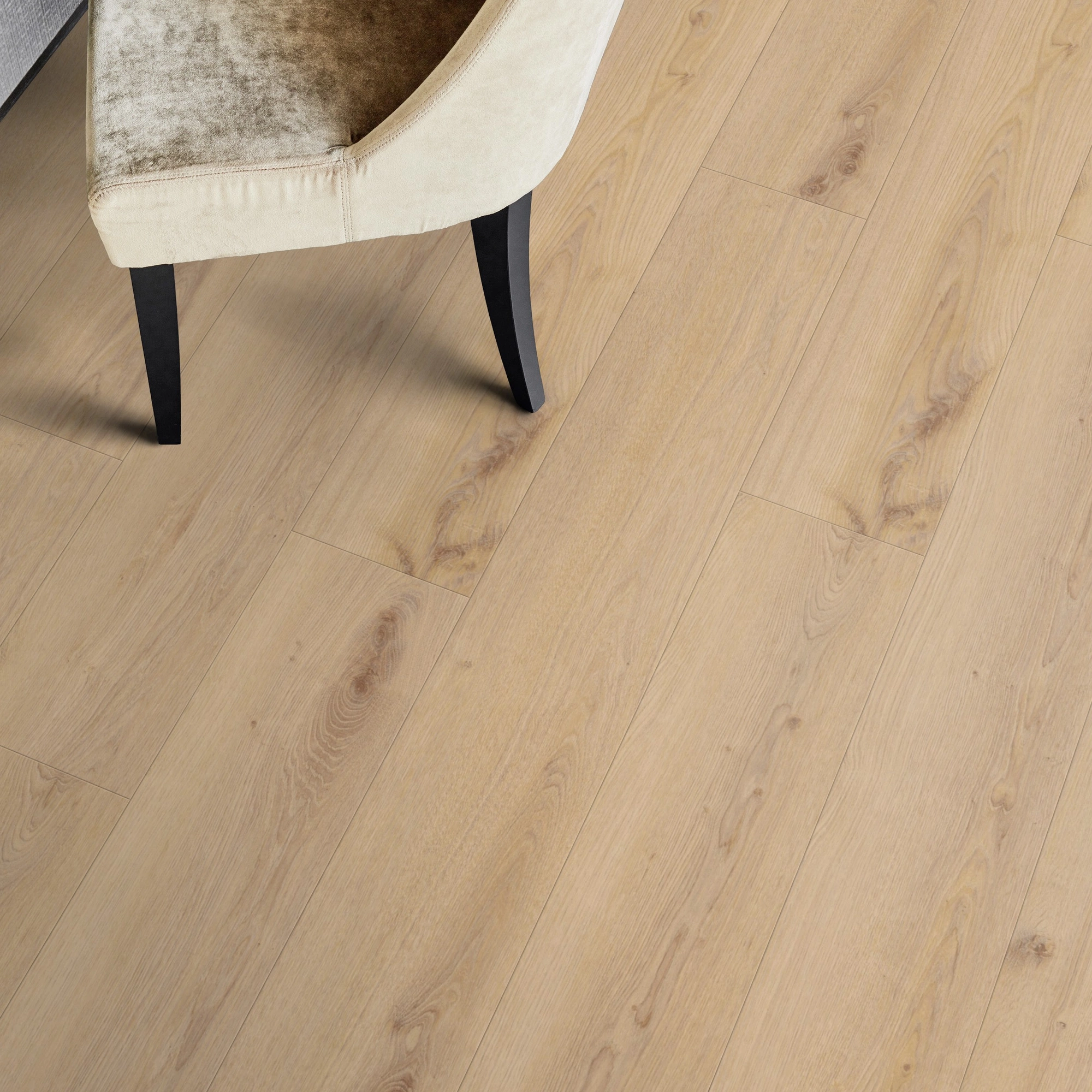 Milieubild Esszimmer - Draufsicht - Tarkett Rigid Klick-Vinyl Essence Rigid 55 Primary Oak Beige Milieubild Esszimmer - Draufsicht - Tarkett 260030003