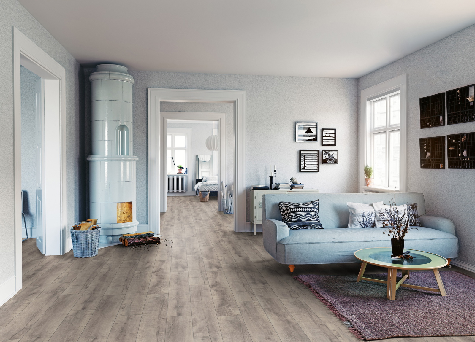 Milieubild Wohnzimmer mit Sofa und Kachelofen - ter Hürne 1101330002