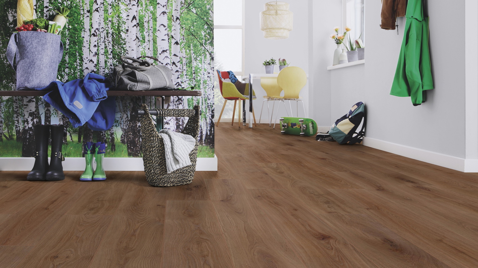 Milieubild Esszimmer mit Flur und Sitzbank - wineo PL312R