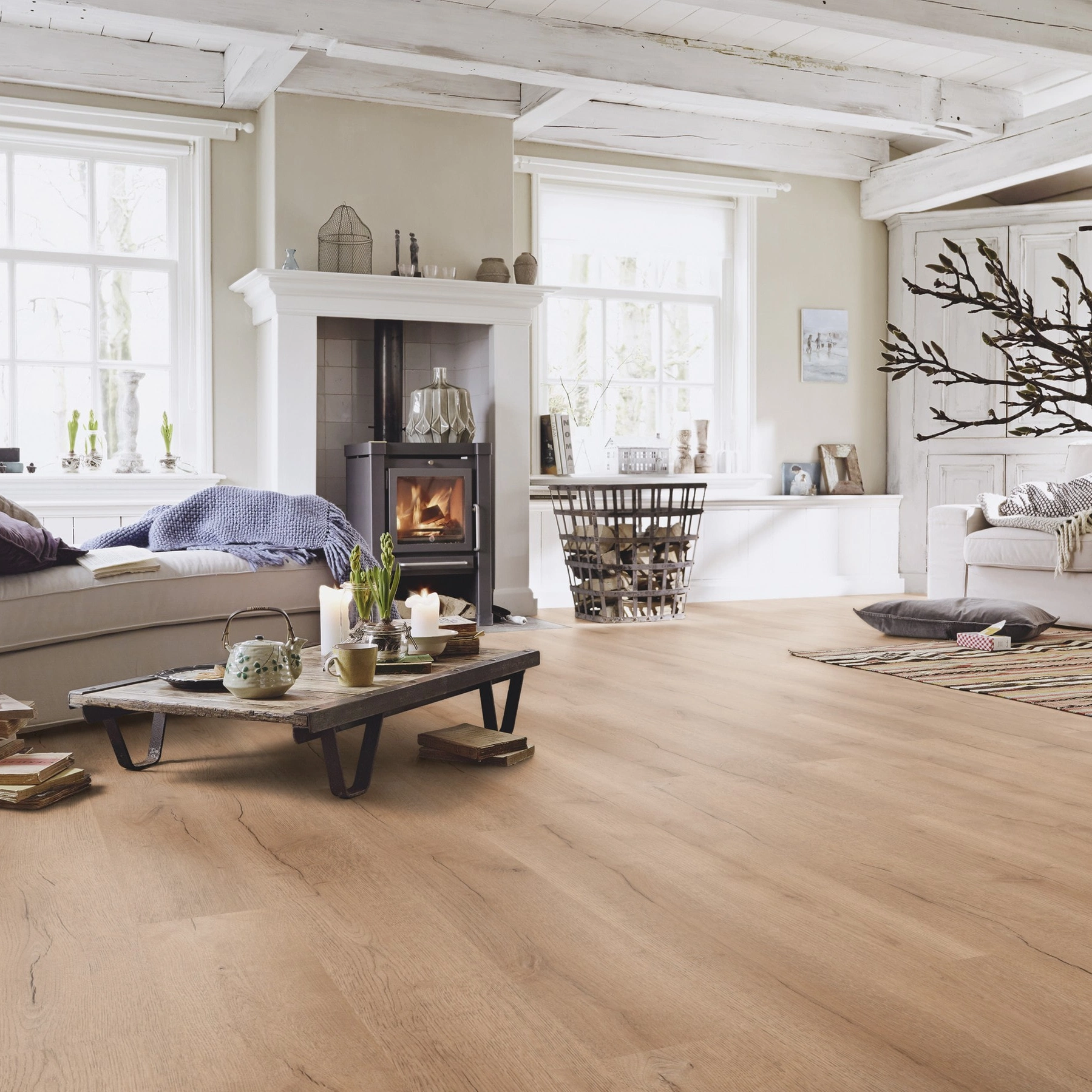 Milieubild Wohnzimmer im Landhaus-Stil - MEISTER Laminat LC 55 Nevado Oak Milieubild Wohnzimmer im Landhaus-Stil - MEISTER 600012-1288198-07147