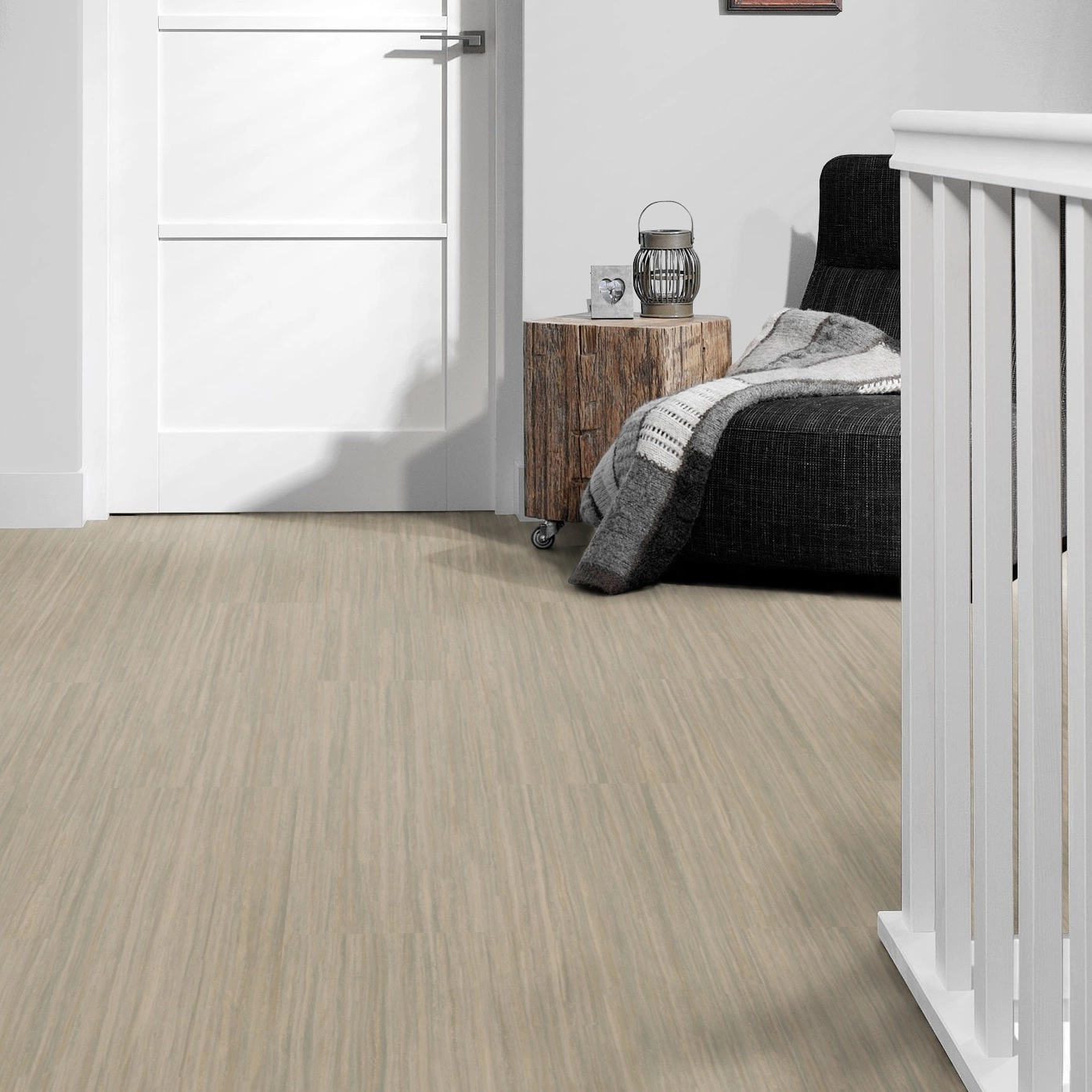 Milieubild Flur mit Treppenlauf - Forbo Flooring Marmoleum Modular Linear Bleached Gold Milieubild Flur mit Treppenlauf - Forbo Flooring 253741