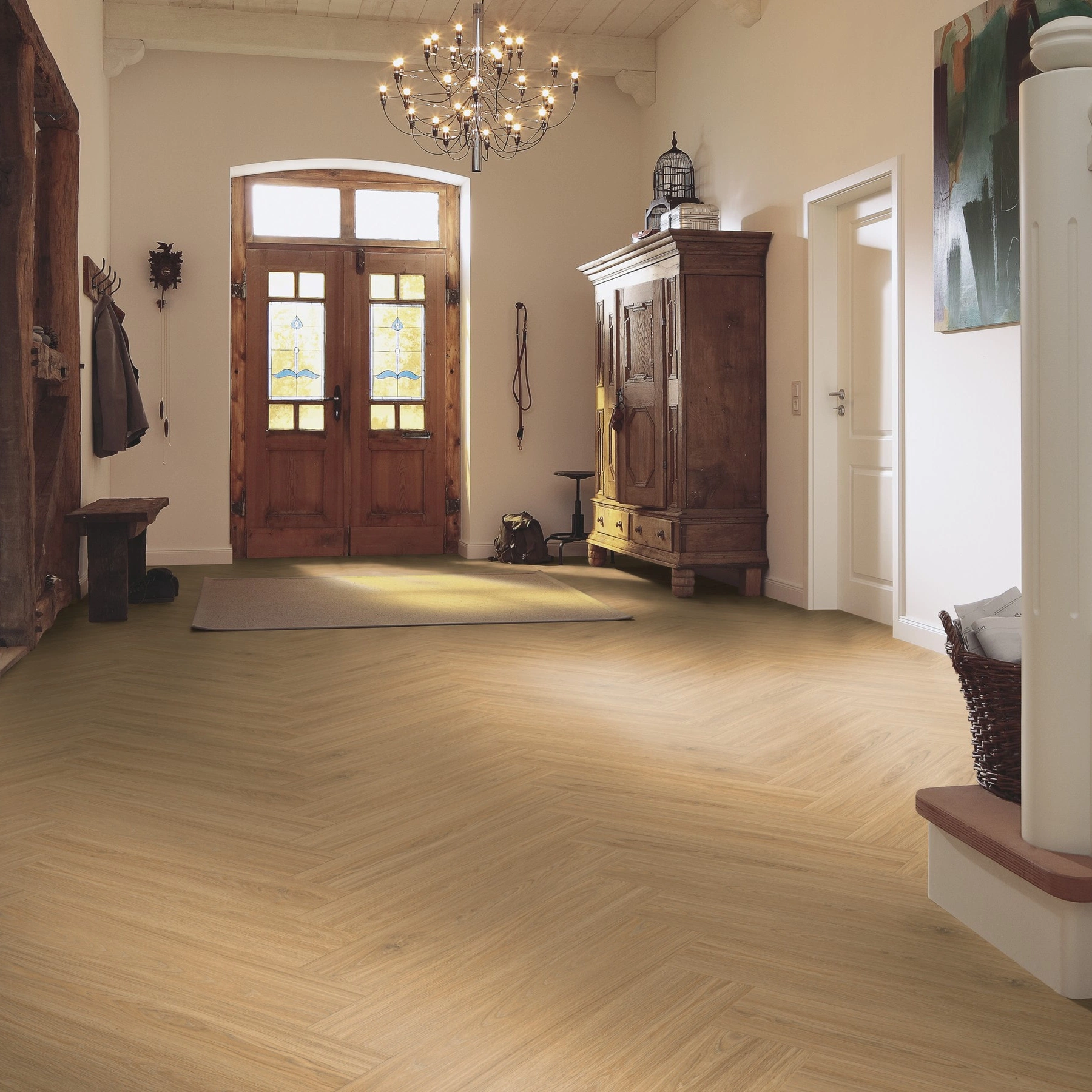 Milieubild Eingangsbereich mit Flur im Landhaus-Stil - MEISTER Laminat LS 350 Princess Oak sand Milieubild Eingangsbereich mit Flur im Landhaus-Stil - MEISTER 600001-0840168-06895