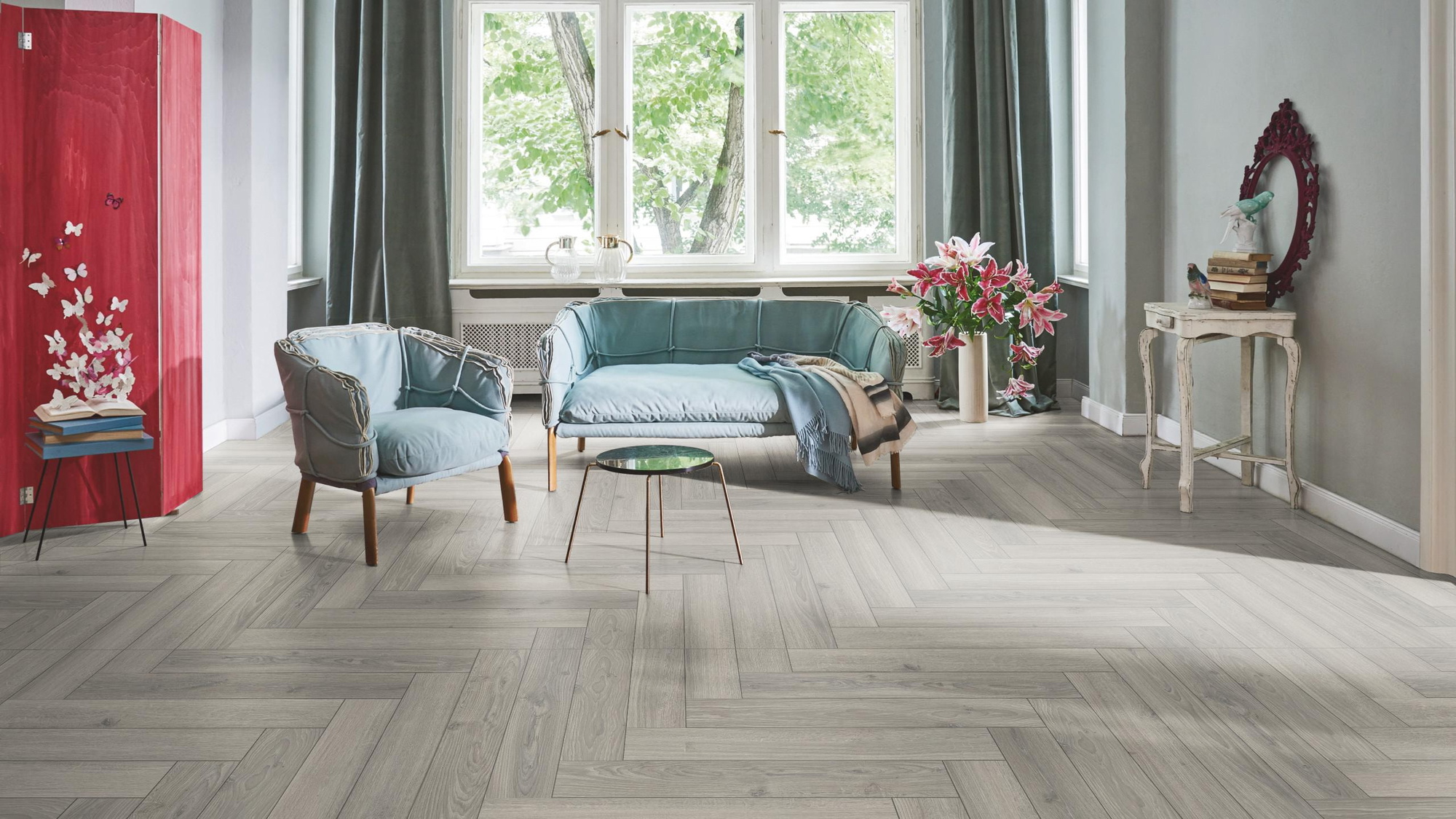 Parador Laminat Trendtime 3 Eiche Studioline lichtgrau Naturmattstruktur mit Synchronstruktur Parador Laminat Trendtime 3 Eiche Studioline lichtgrau Naturmattstruktur mit Synchronstruktur