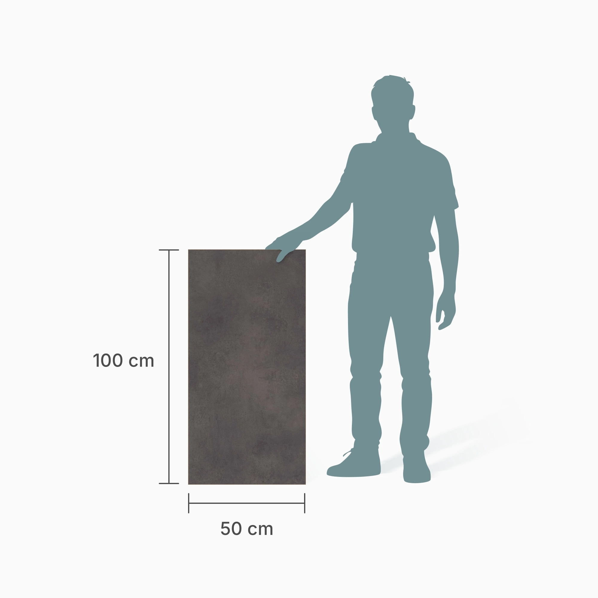 Größenverhältnis - wineo Klebe-Bioboden PURLINE wineo 1500 stone XL Loft Concrete Dark Größenverhältnis - wineo PL15400SXL