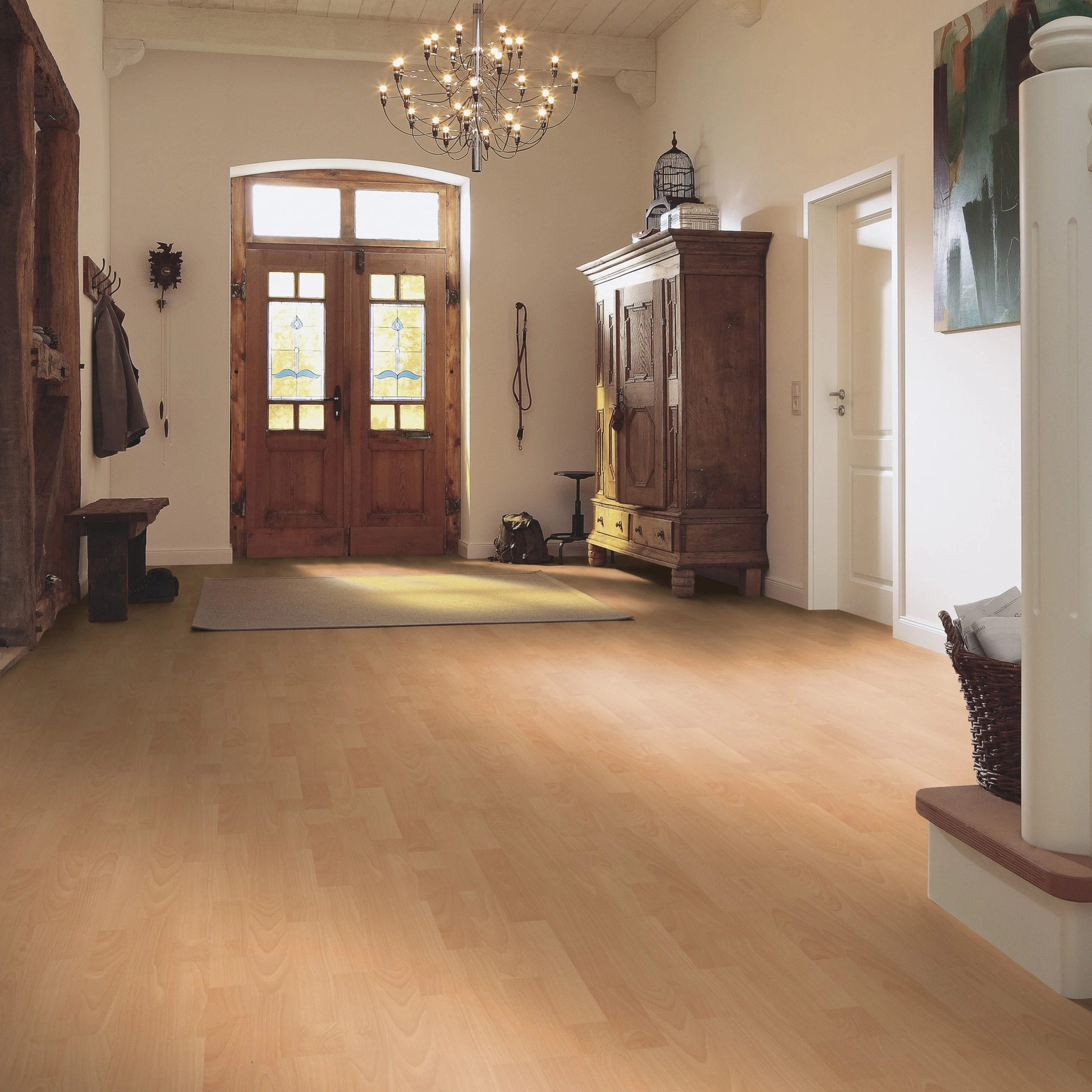 Milieubild Eingangsbereich mit Flur im Landhaus-Stil - MEISTER Laminat LC 150 Buche Milieubild Eingangsbereich mit Flur im Landhaus-Stil - MEISTER 600014-1288198-06201