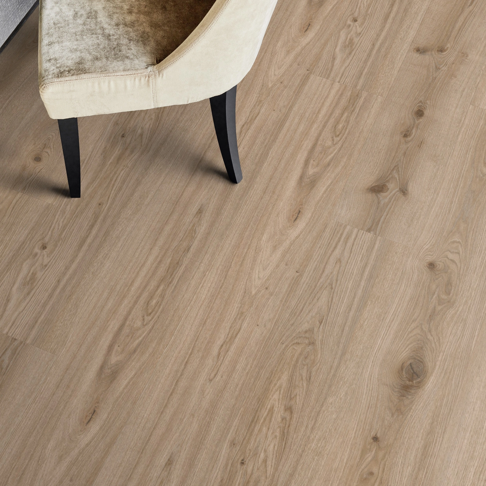Milieubild Esszimmer - Draufsicht - Tarkett Klebe-Vinyl Essence 30 Primary Oak Light Grey Milieubild Esszimmer - Draufsicht - Tarkett 260055006