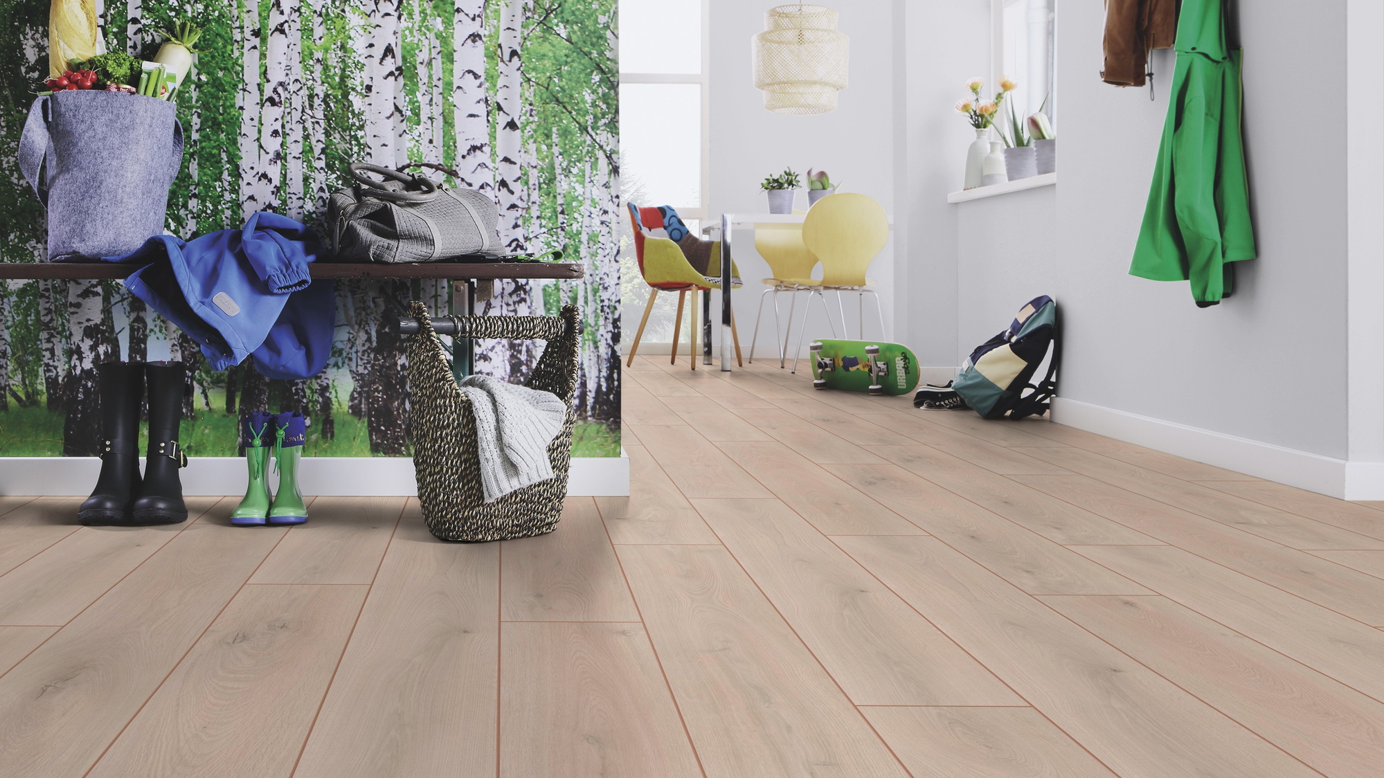 Milieubild Esszimmer mit Flur und Sitzbank - wineo PLC309R