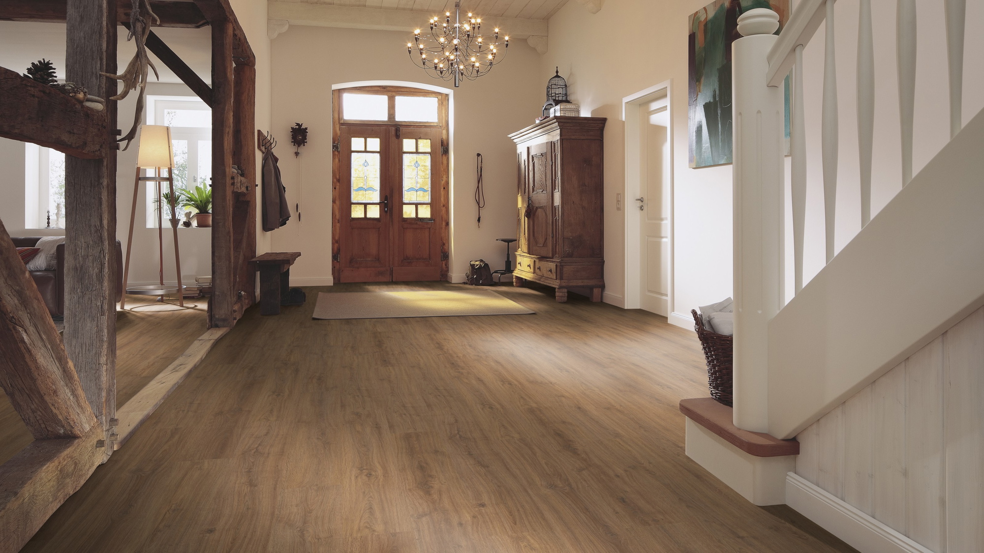 Milieubild Eingangsbereich mit Flur im Landhaus-Stil - MEISTER Laminat LC 150 Eiche Muscat Milieubild Eingangsbereich mit Flur im Landhaus-Stil - MEISTER 600014-1288198-06416