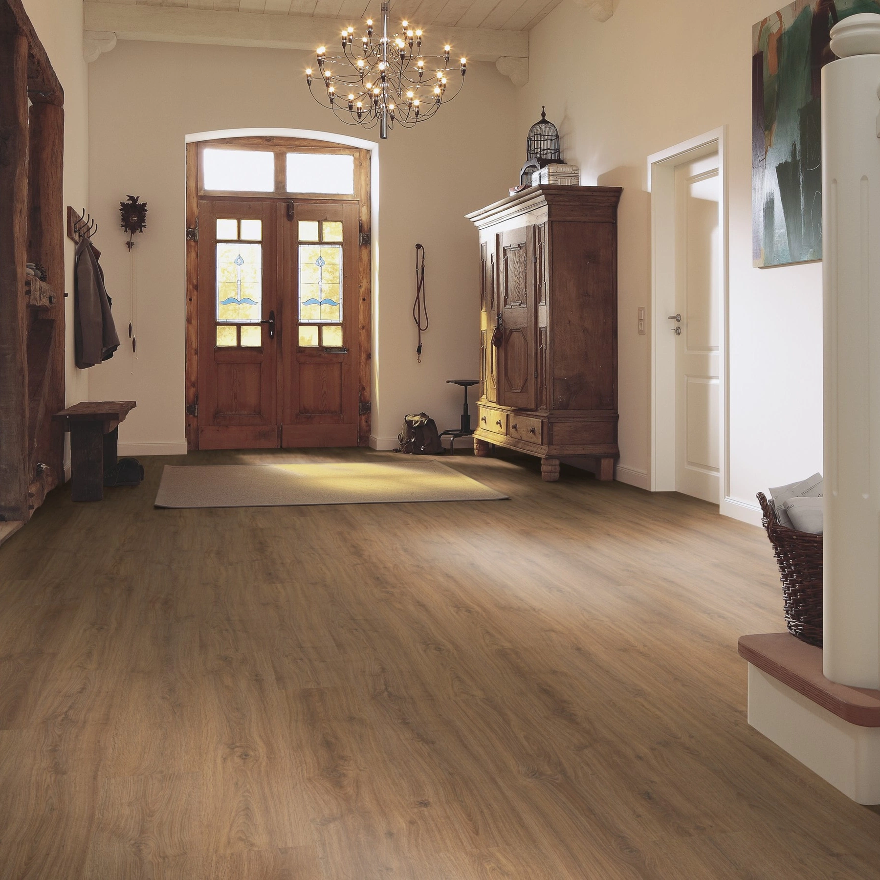 Milieubild Eingangsbereich mit Flur im Landhaus-Stil - MEISTER Laminat LC 150 Eiche Muscat Milieubild Eingangsbereich mit Flur im Landhaus-Stil - MEISTER 600014-1288198-06416