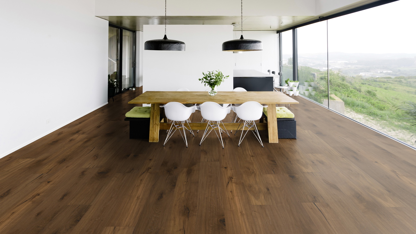 Milieubild Modernes Esszimmer mit Blick in die Natur - Bennett & Jones 1148012310