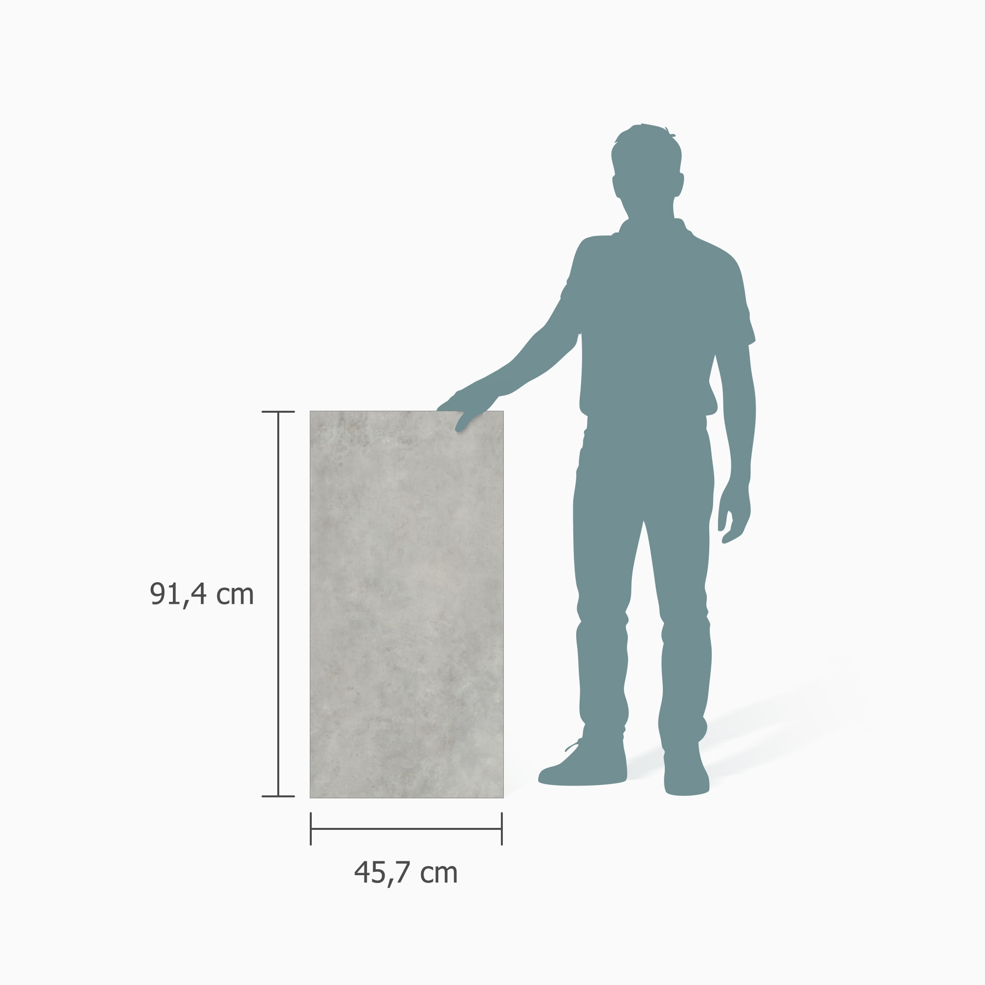 Größenverhältnis - wineo Klebe-Vinyl wineo 800 stone XL Romo Concrete Lightgrey Größenverhältnis - wineo DB850SXL