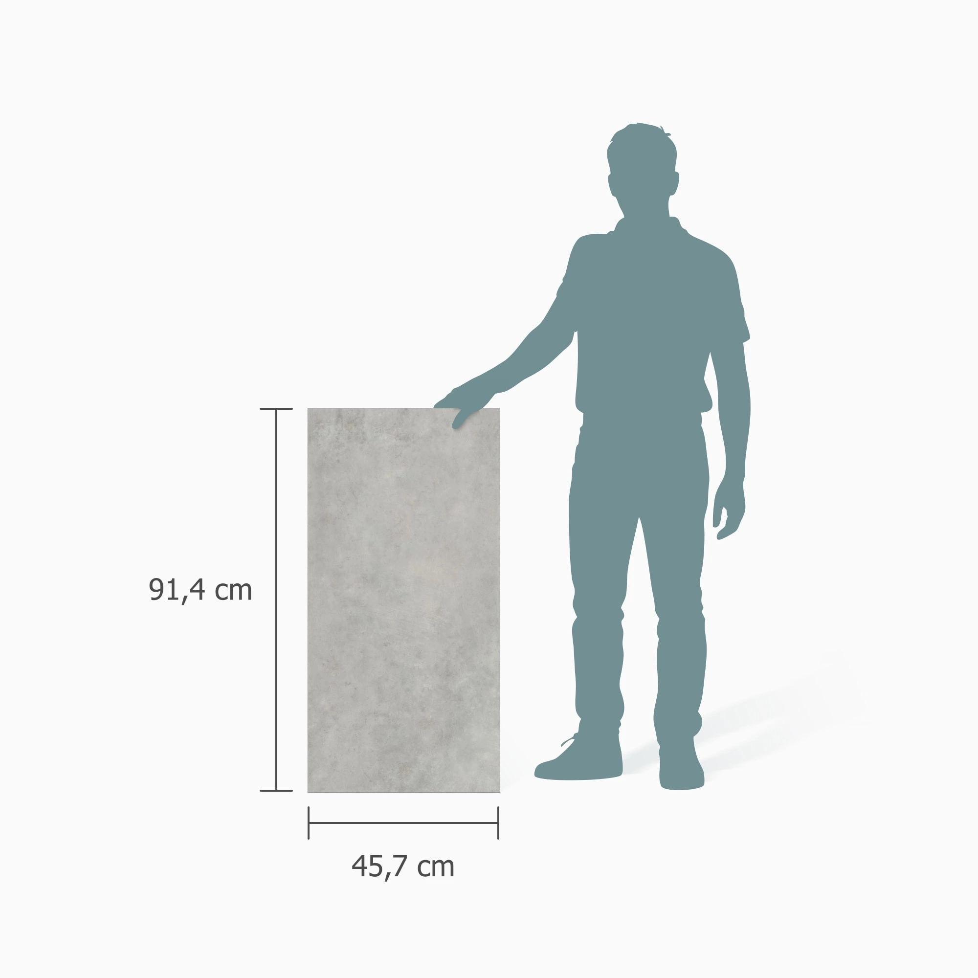Größenverhältnis - wineo Klebe-Vinyl wineo 800 stone XL Romo Concrete Lightgrey Größenverhältnis - wineo DB850SXL