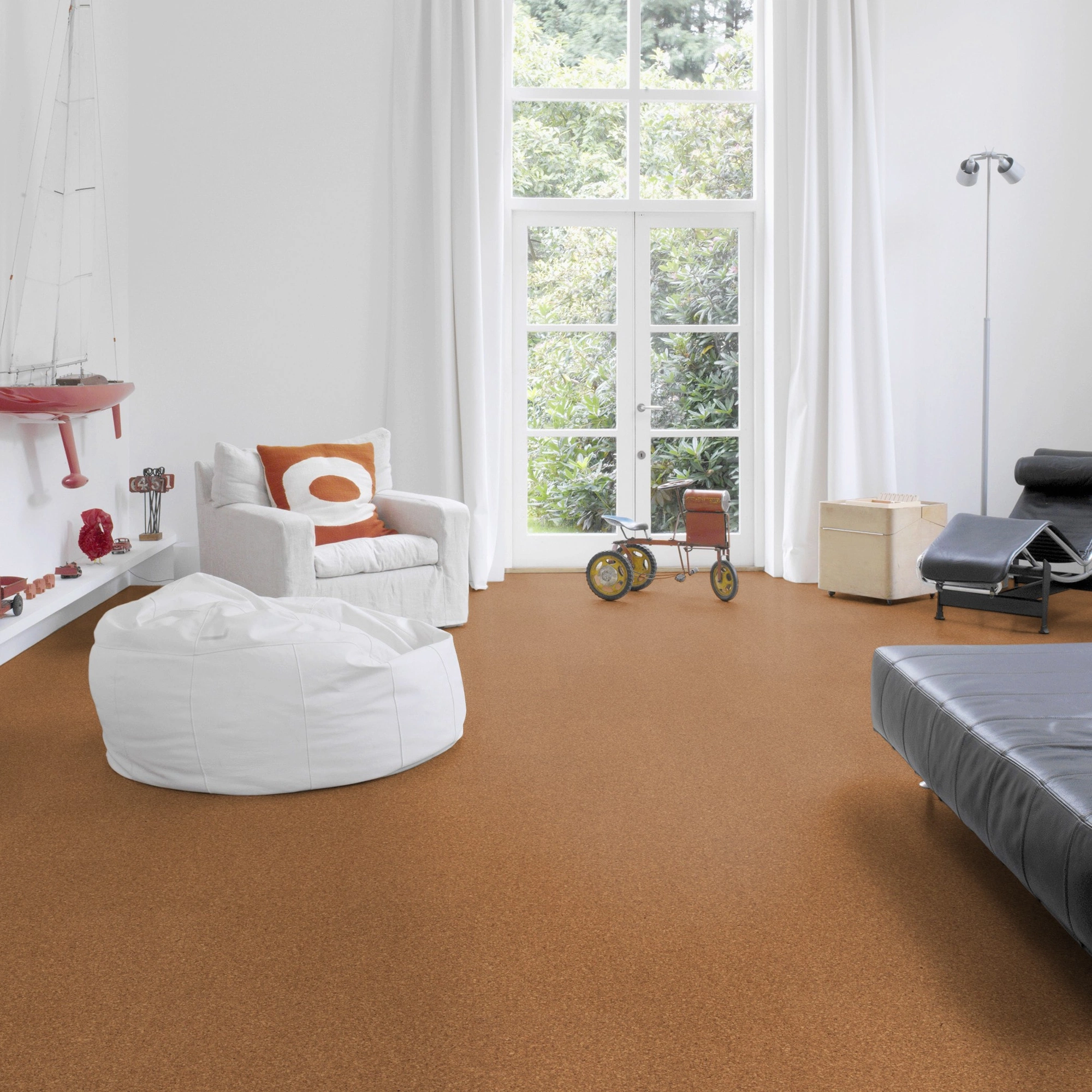 Milieubild Altbau-Wohnzimmer mit Kamin - Wicanders HDF Klick-Korkboden cork Essence Originals Natural Milieubild Altbau-Wohnzimmer mit Kamin - Wicanders 80002234