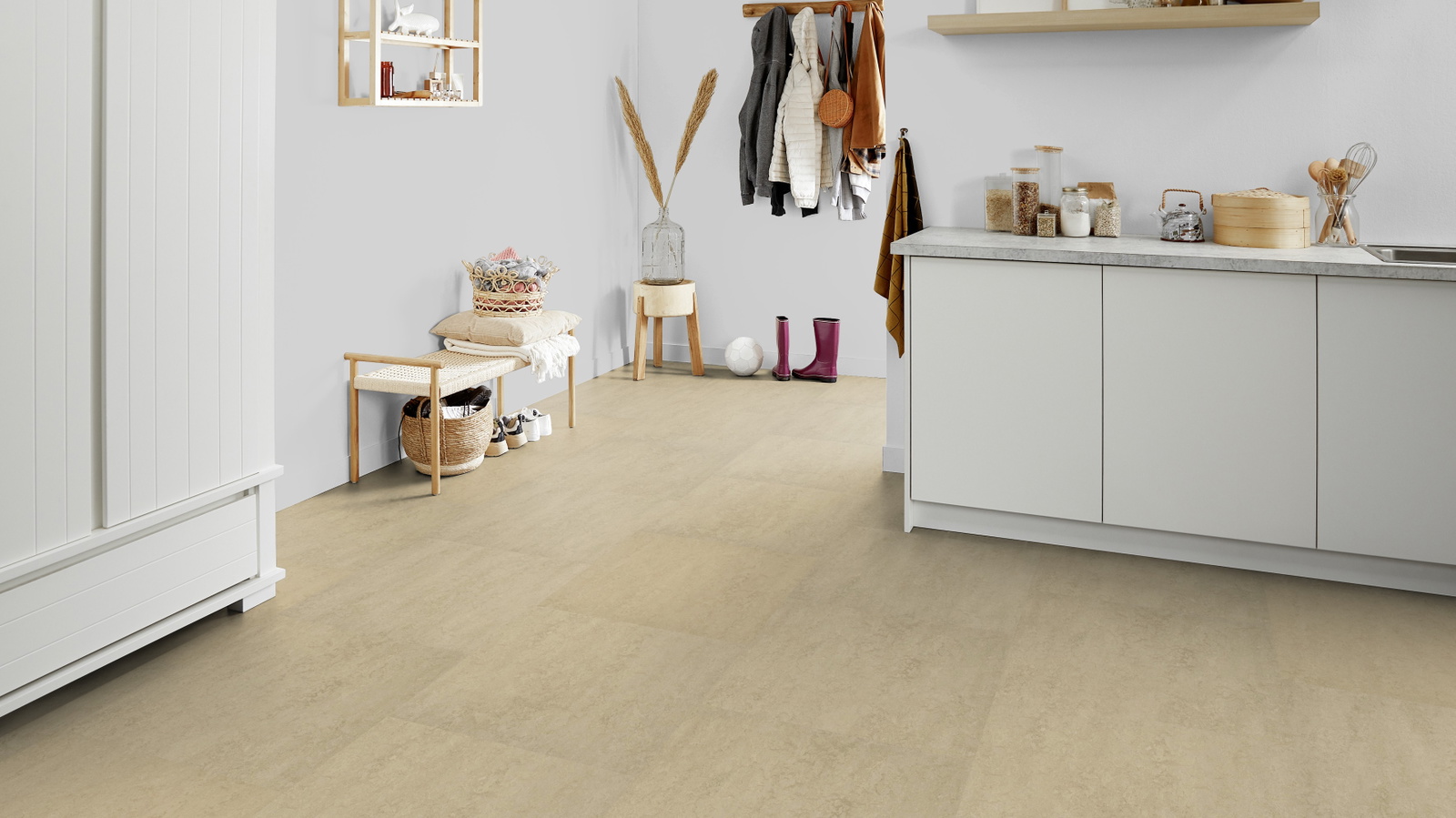 Forbo Flooring Linoleum Marmoleum Modular Neutral Sandstone t3289