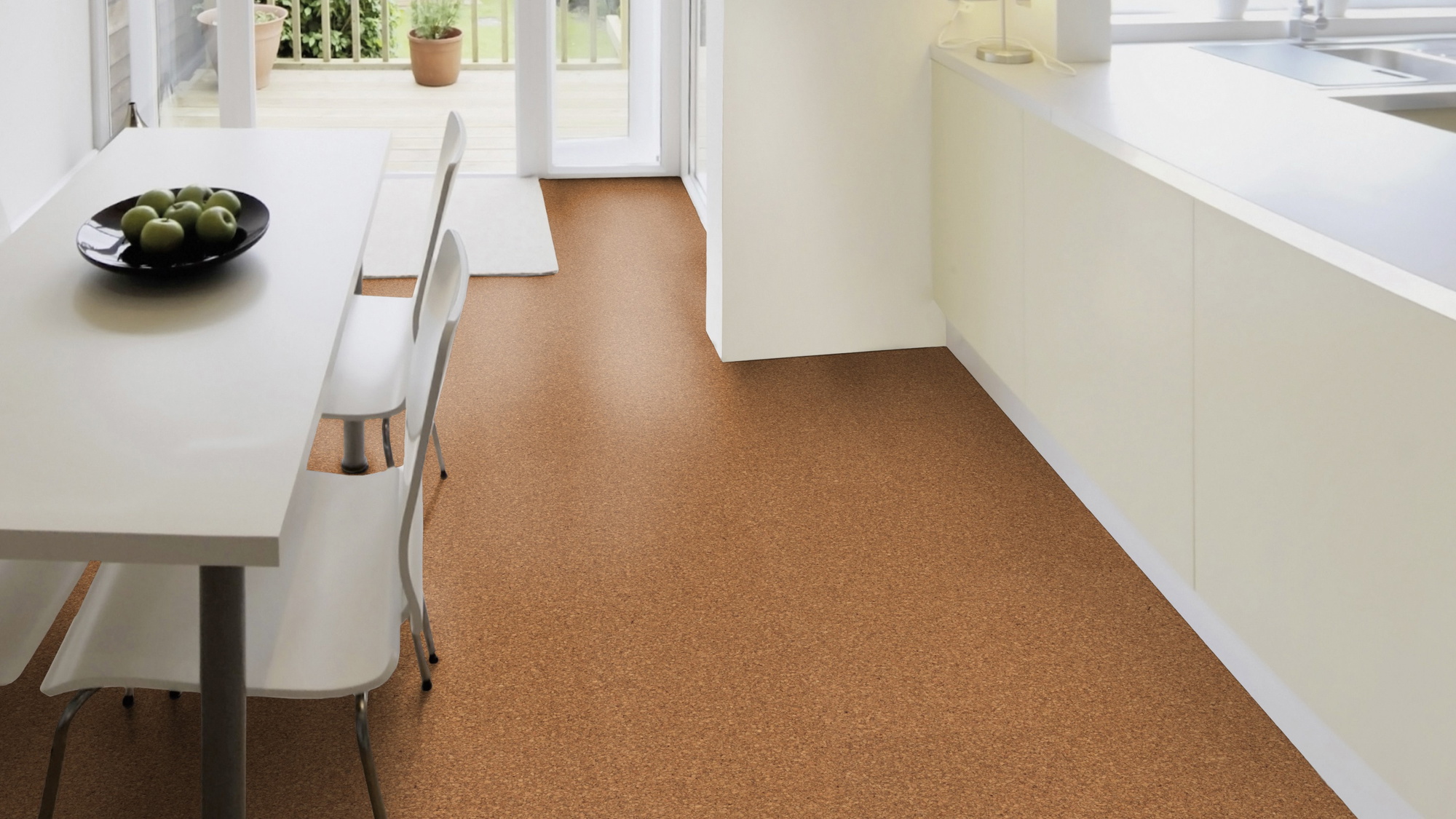 Milieubild Esszimmer mit Terrassentür - Wicanders HDF Klick-Korkboden cork Essence Originals Natural Milieubild Esszimmer mit Terrassentür - Wicanders 80002234