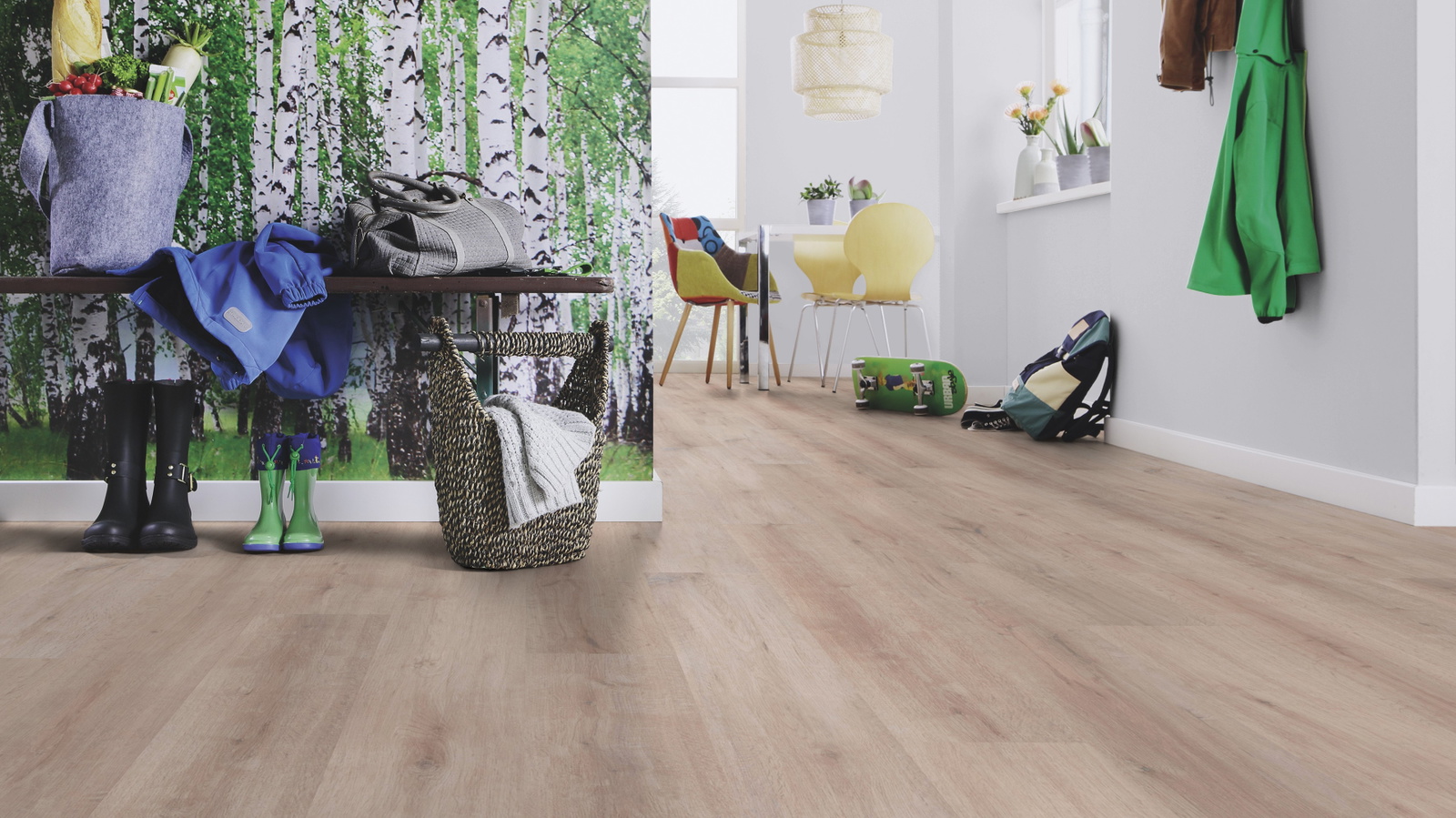 Milieubild Esszimmer mit Flur und Sitzbank - wineo PLC313R