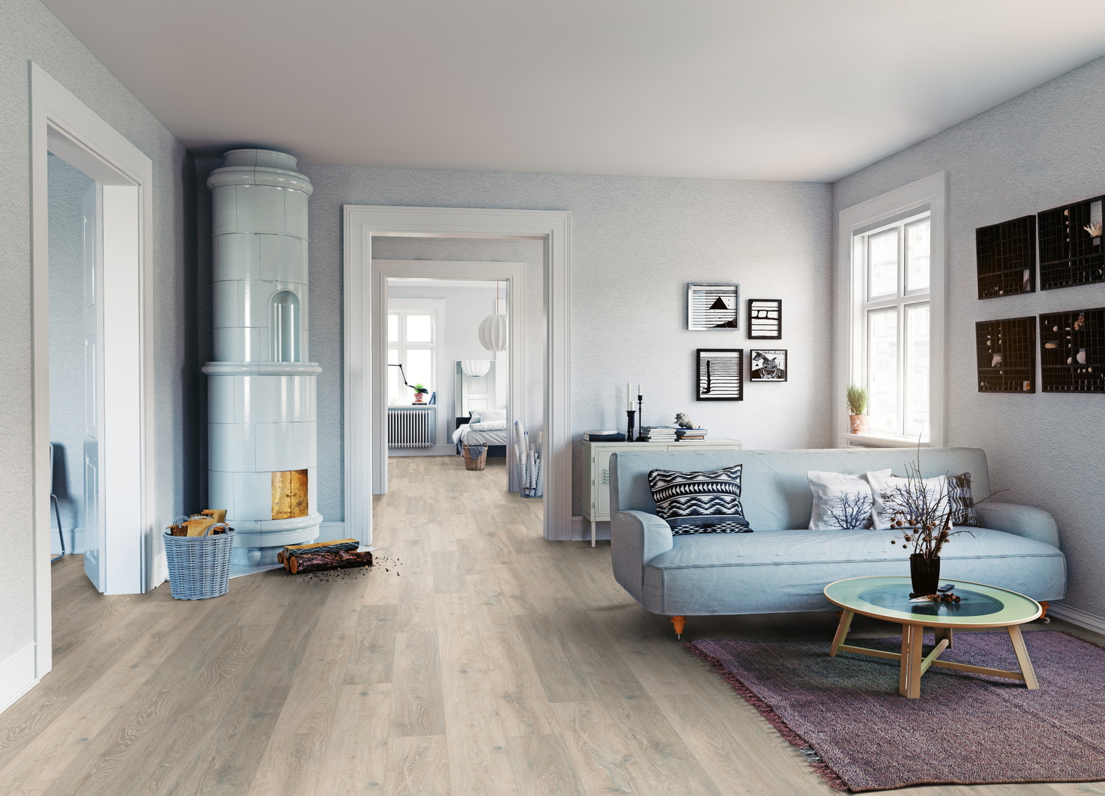 Milieubild Wohnzimmer mit Sofa und Kachelofen - ter Hürne 1101260047