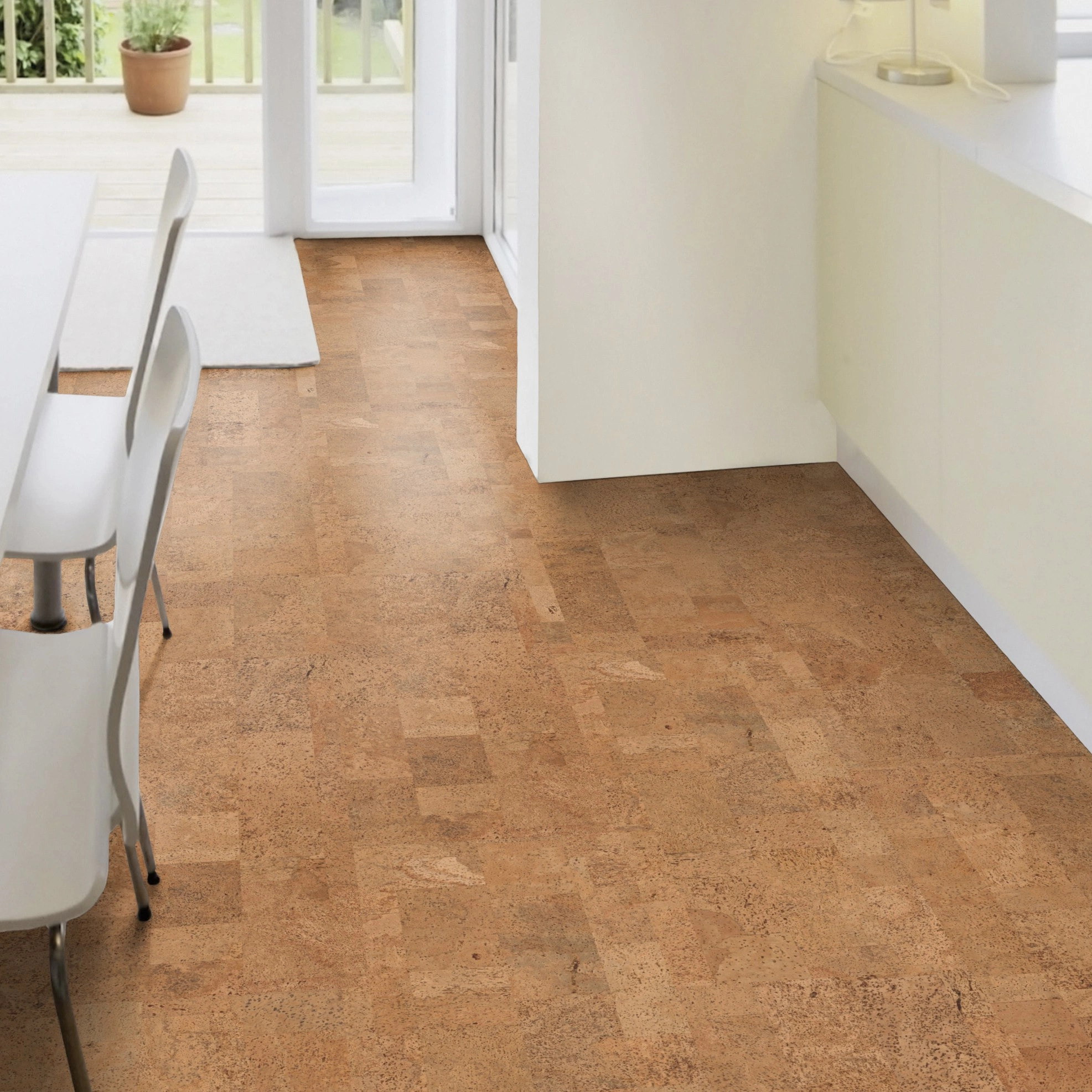 Milieubild Esszimmer mit Terrassentür - Wicanders Wise HDF Klick-Korkboden cork Essence Originals Harmony Milieubild Esszimmer mit Terrassentür - Wicanders Wise 80002236