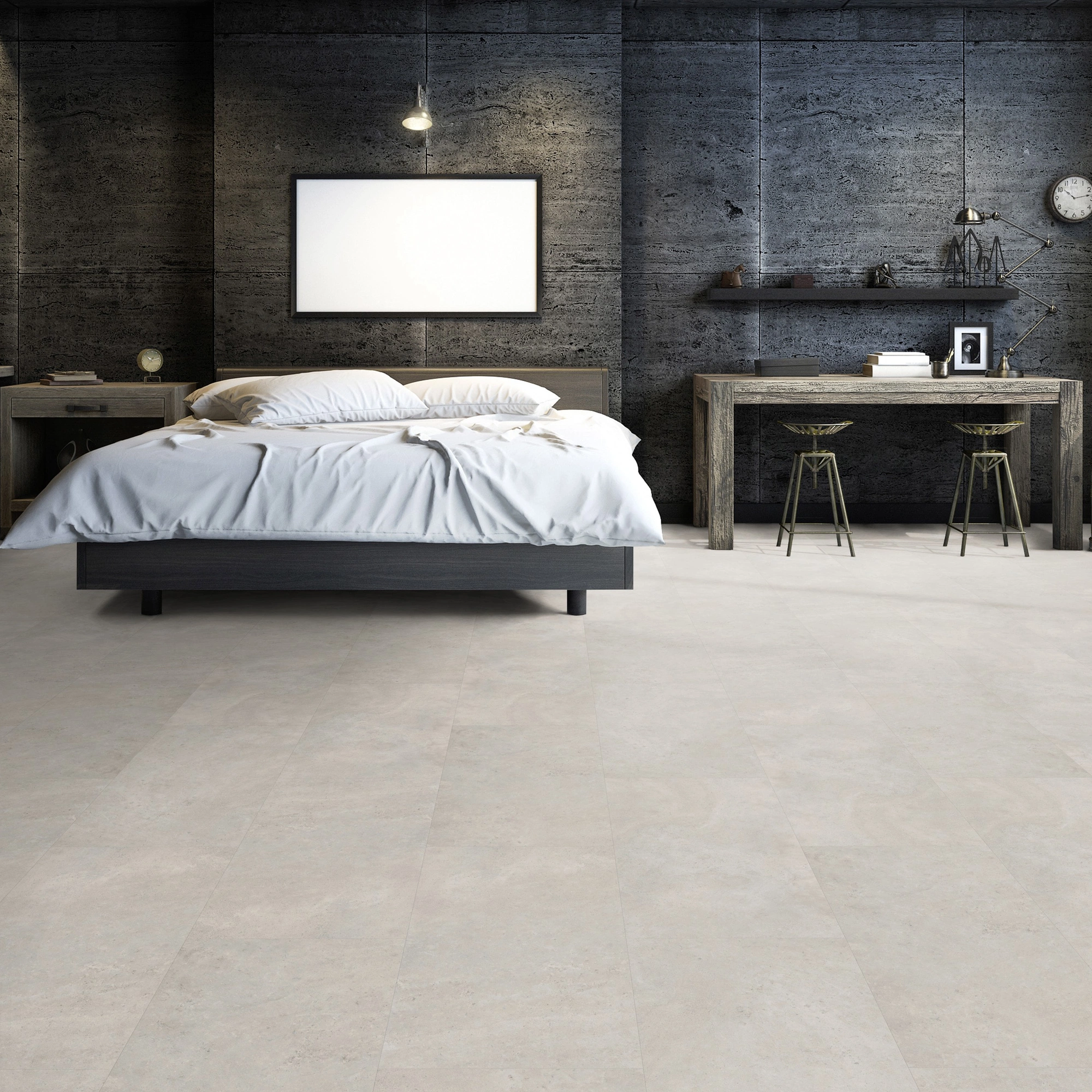 Milieubild Großzügiges Schafzimmer mit Steinwand - Friends by ter Hürne Klebe-Vinyl Stein Linda Milieubild Großzügiges Schafzimmer mit Steinwand - Friends by ter Hürne 1188210106