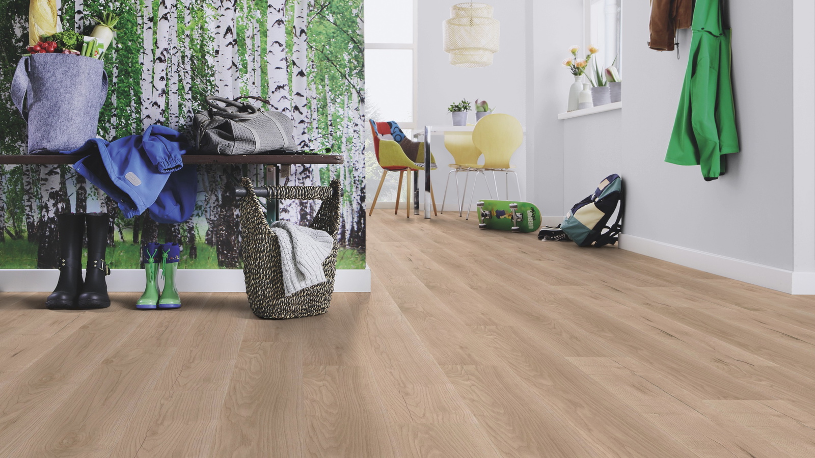 Milieubild Esszimmer mit Flur und Sitzbank - wineo PL298R