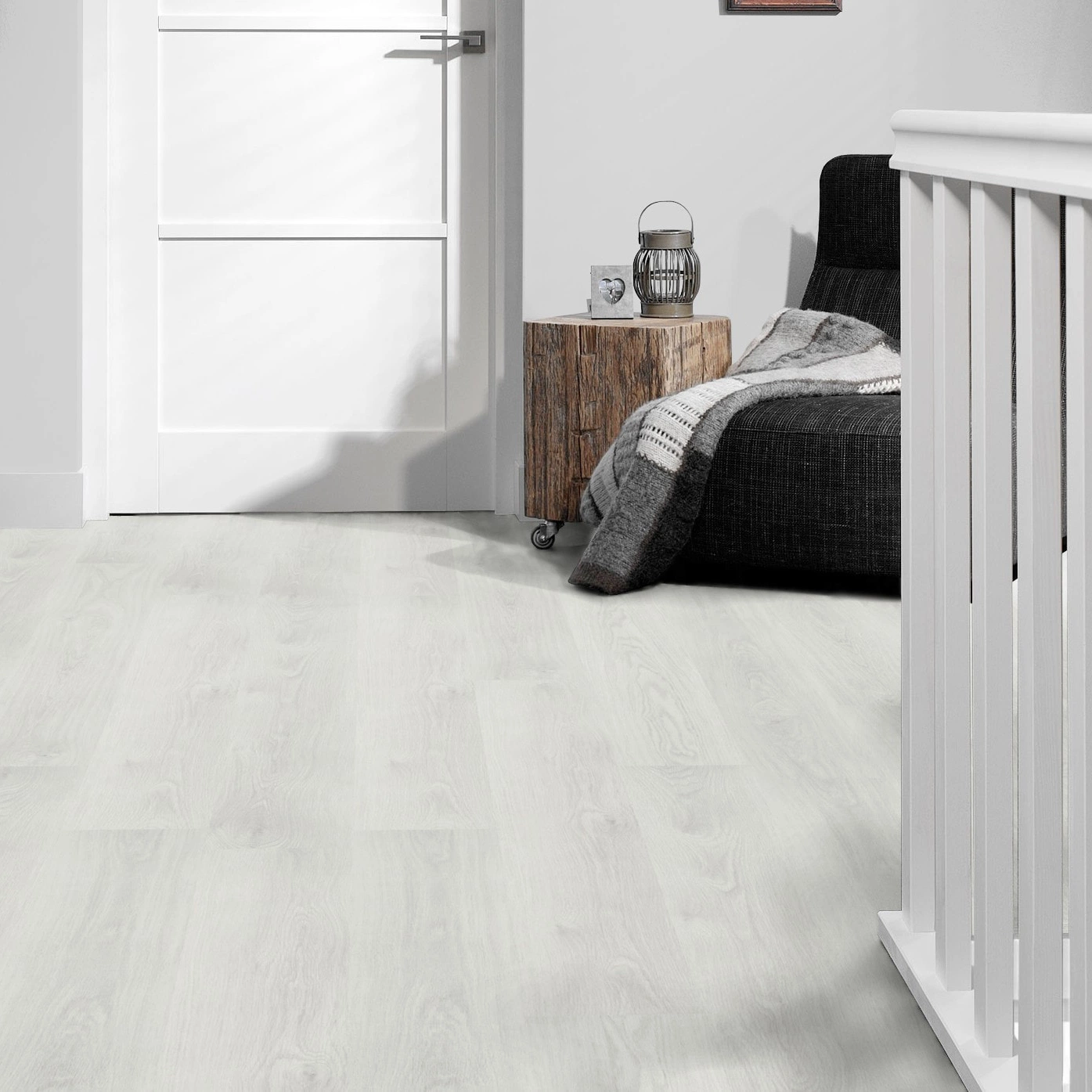 Milieubild Flur mit Treppenlauf - Forbo Flooring Klebe-Vinyl Enduro Dryback Wood White Oak Milieubild Flur mit Treppenlauf - Forbo Flooring 217621
