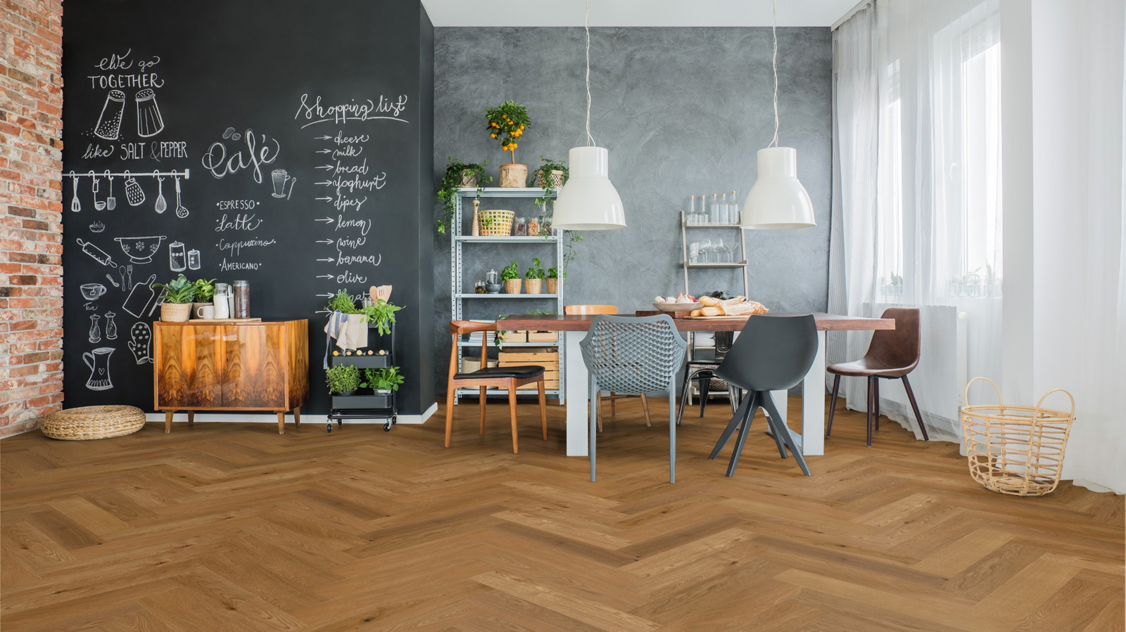 Milieubild Esszimmer mit Wandtafel und Sitzgruppe - Thede & Witte 52MSÖNF15EI50