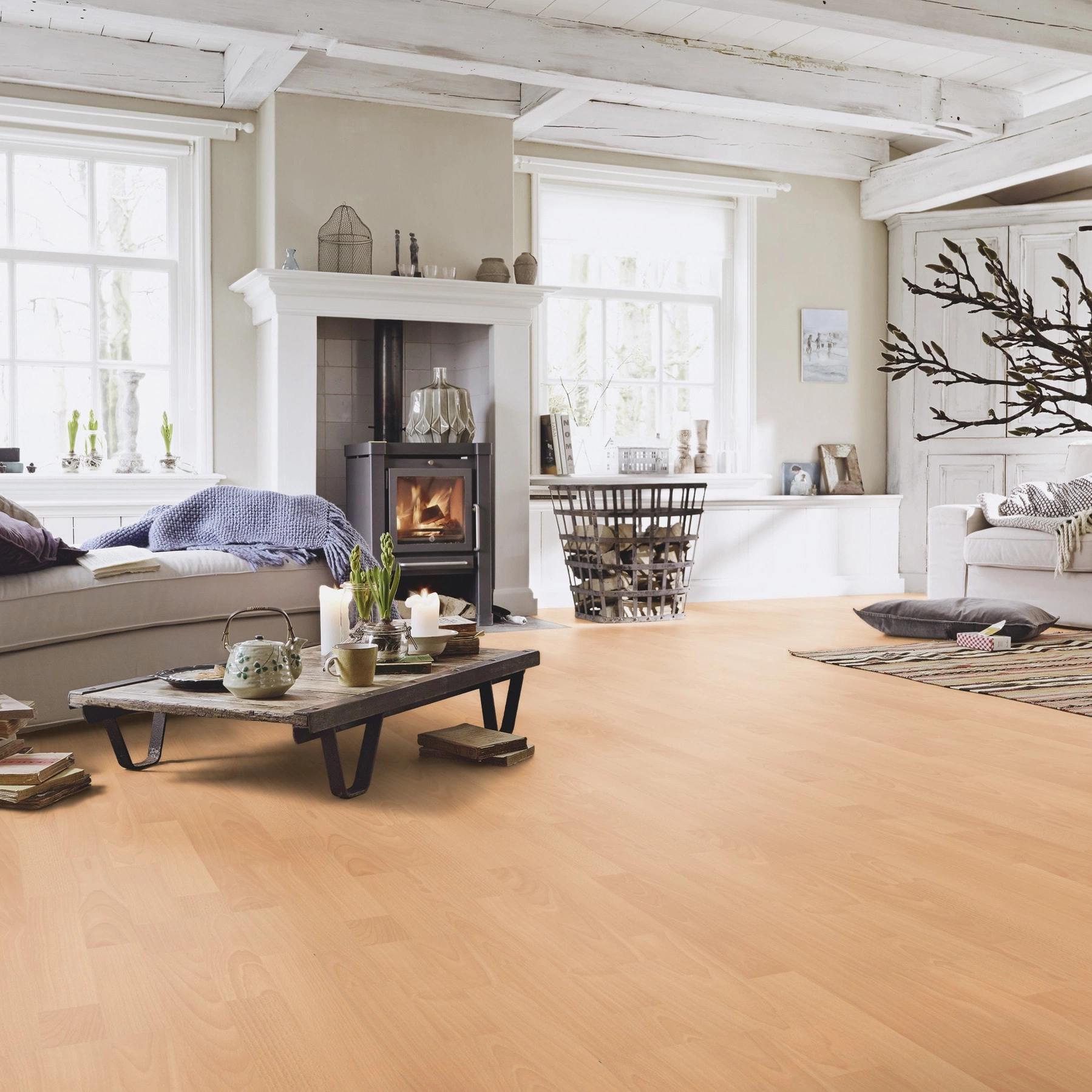 Milieubild Wohnzimmer im Landhaus-Stil - MEISTER Laminat LC 150 Buche Milieubild Wohnzimmer im Landhaus-Stil - MEISTER 600014-1288198-06201