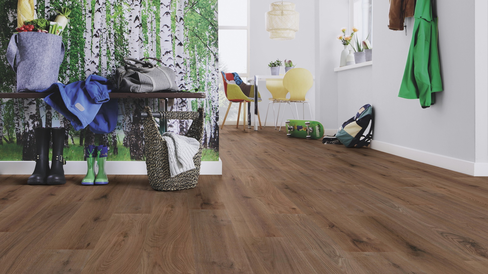 Milieubild Esszimmer mit Flur und Sitzbank - wineo PLC303R