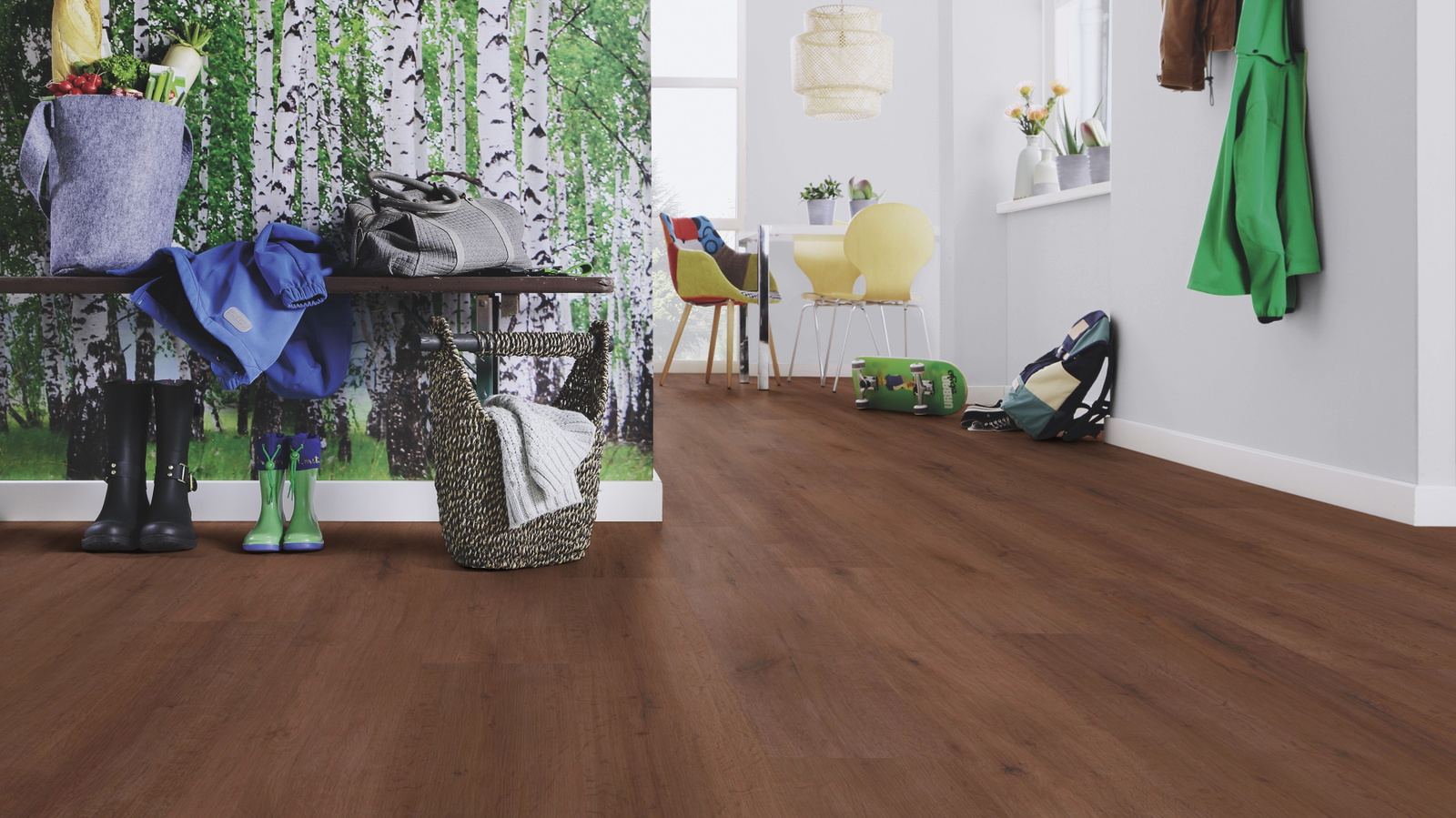 Milieubild Esszimmer mit Flur und Sitzbank - wineo MLP316R