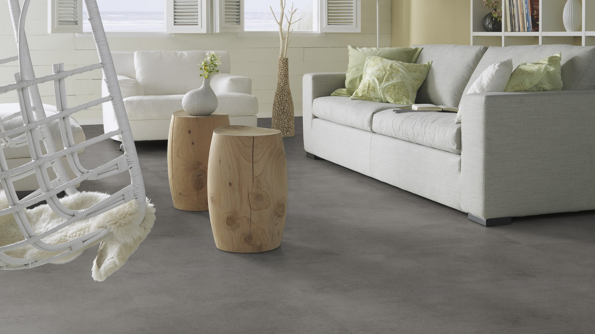 Milieubild Modernes, freundliches Wohnzimmer mit Sofa - Forbo Flooring 243652