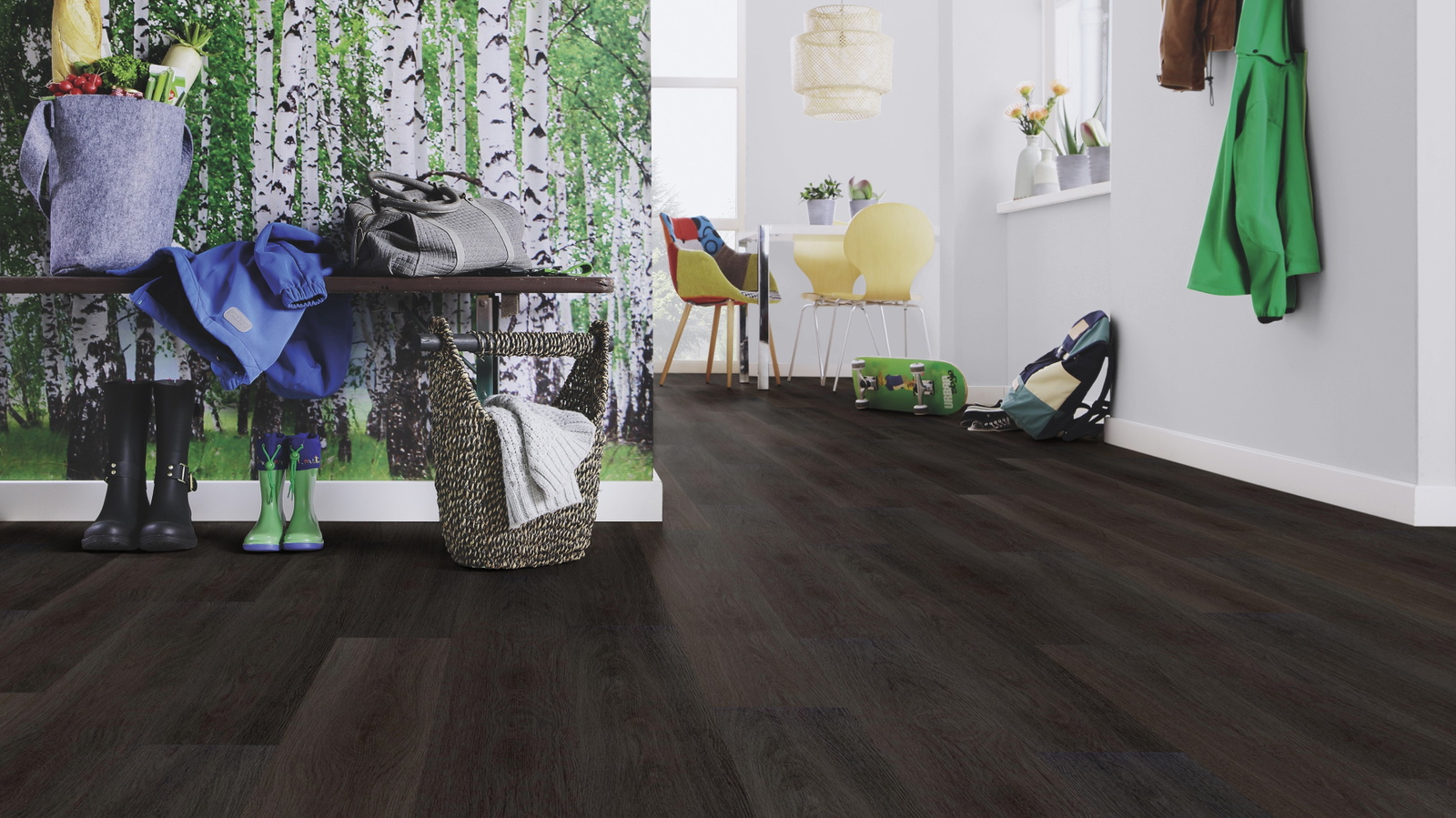 Milieubild Esszimmer mit Flur und Sitzbank - wineo PLC304R