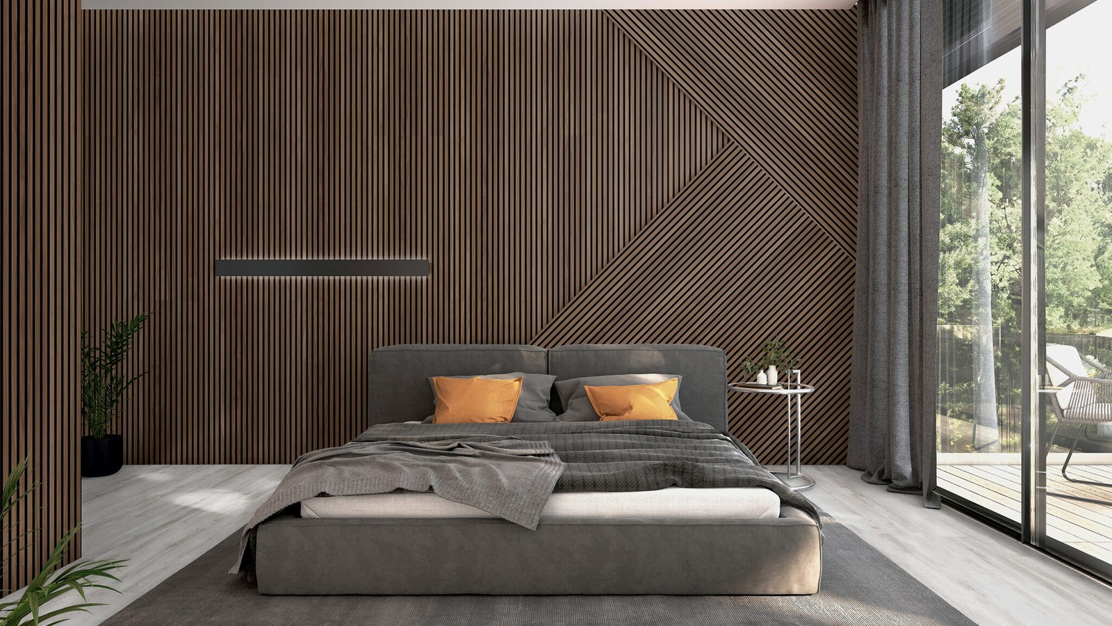 ter Hürne Akustikpaneel SilentDesign 1-Side Collection Nussbaum Trent Natur-Geölt 2.400mm