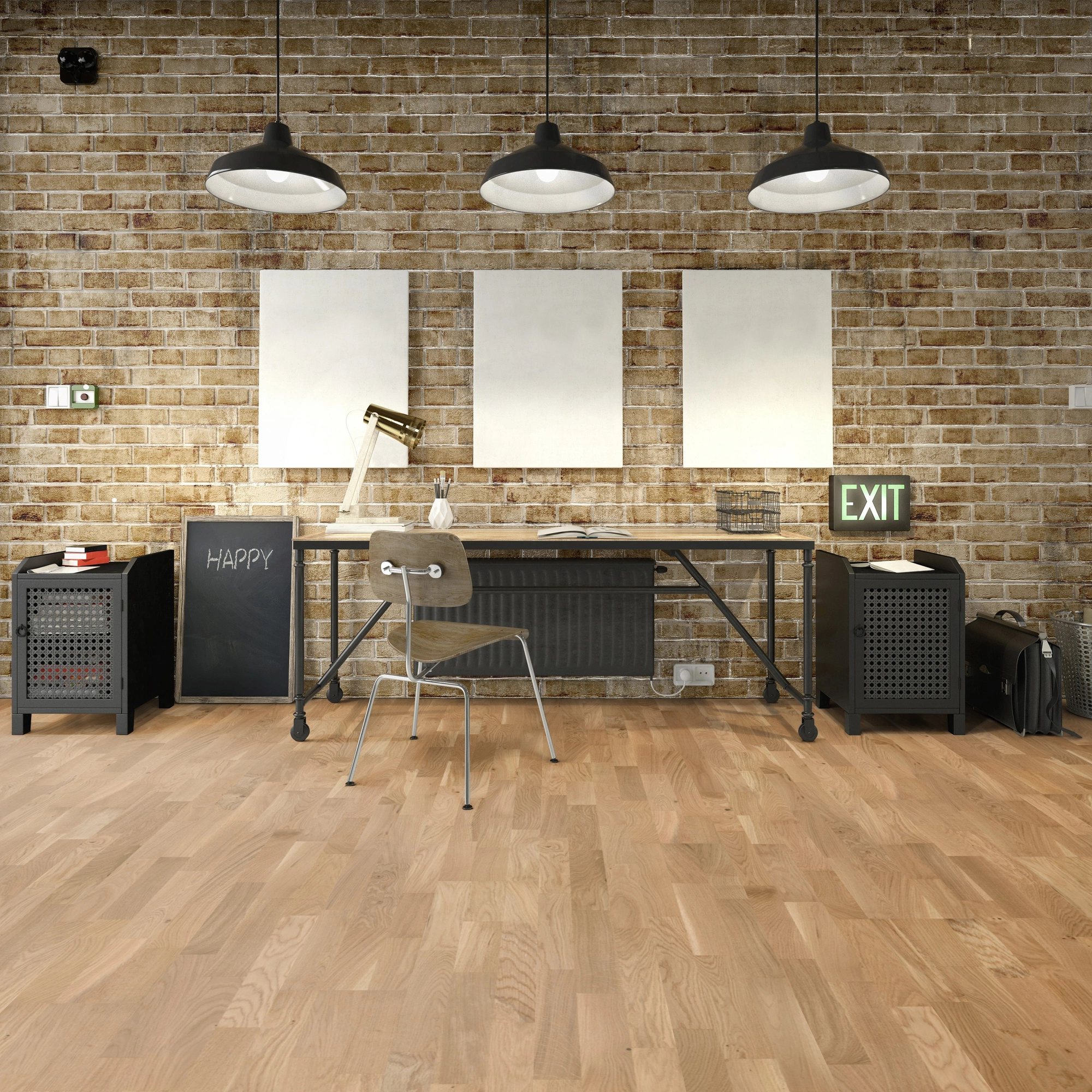 Milieubild Industrielles Wohnzimmer mit Arbeitsbereich - Friends by ter Hürne Parkett Eiche Grace Milieubild Industrielles Wohnzimmer mit Arbeitsbereich - Friends by ter Hürne 1188312453