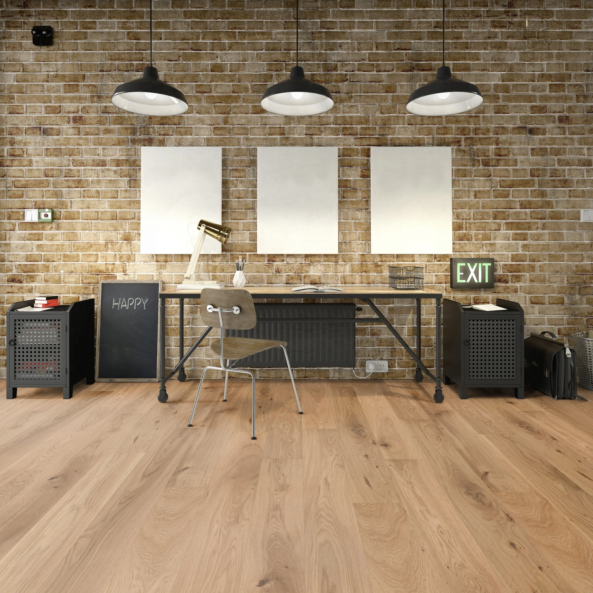 Milieubild Industrielles Wohnzimmer mit Arbeitsbereich - Friends by ter Hürne Parkett Eiche James Milieubild Industrielles Wohnzimmer mit Arbeitsbereich - Friends by ter Hürne 1188312441