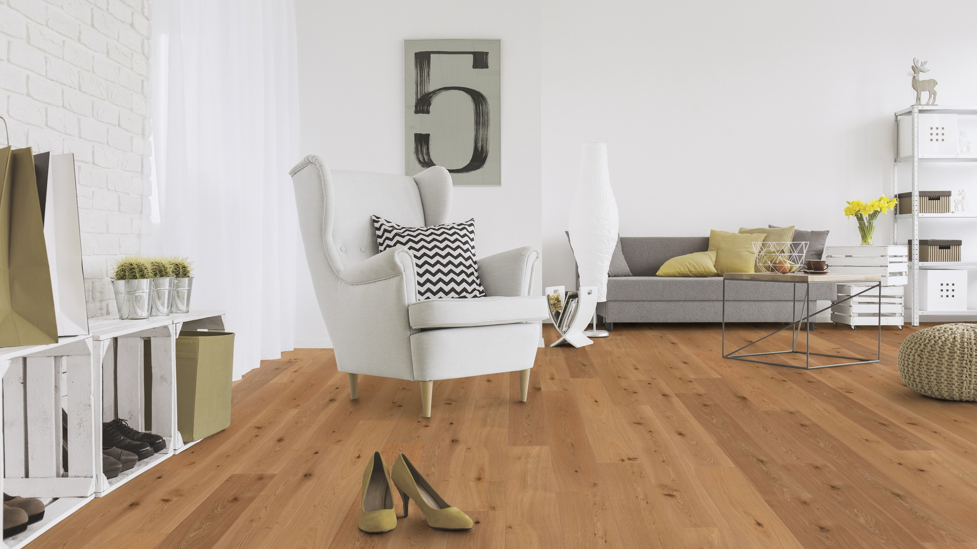 Milieubild Wohnzimmer mit Sessel und Sofa - Wicanders Wise Parkett Manor House Stanley Milieubild Wohnzimmer mit Sessel und Sofa - Wicanders Wise 82000287