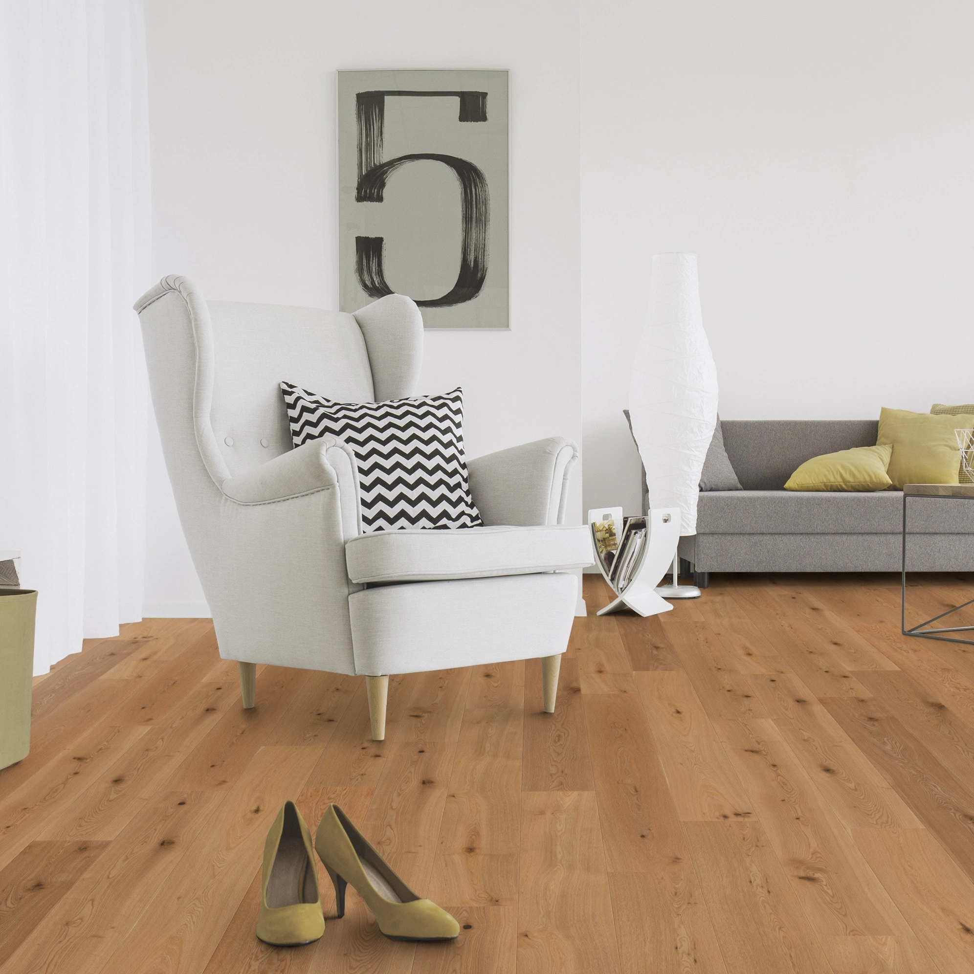 Milieubild Wohnzimmer mit Sessel und Sofa - Wicanders Wise Parkett Manor House Stanley Milieubild Wohnzimmer mit Sessel und Sofa - Wicanders Wise 82000287