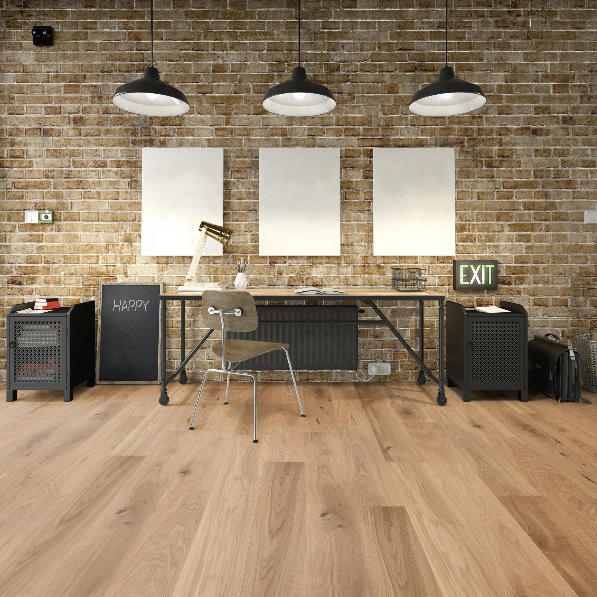 Milieubild Industrielles Wohnzimmer mit Arbeitsbereich - Friends by ter Hürne Parkett Eiche Adam Milieubild Industrielles Wohnzimmer mit Arbeitsbereich - Friends by ter Hürne 1188312445