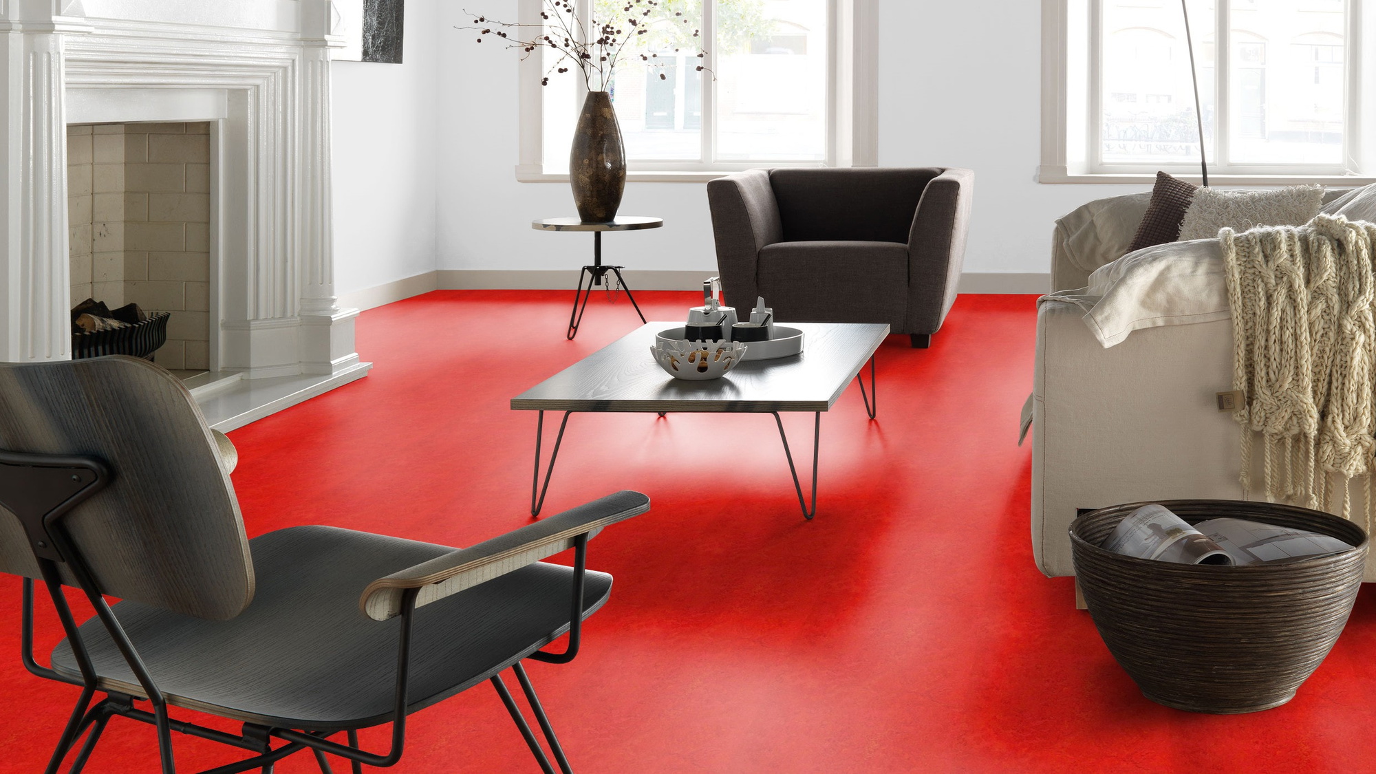 Milieubild Altbau-Wohnzimmer mit Kamin - Forbo Flooring 176489