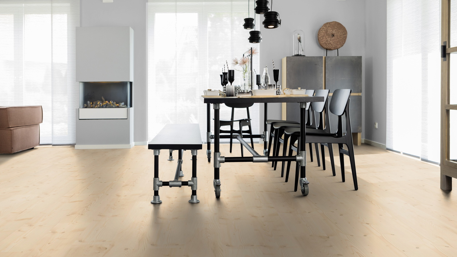 Milieubild Esszimmer mit Kamin - wineo PL297R