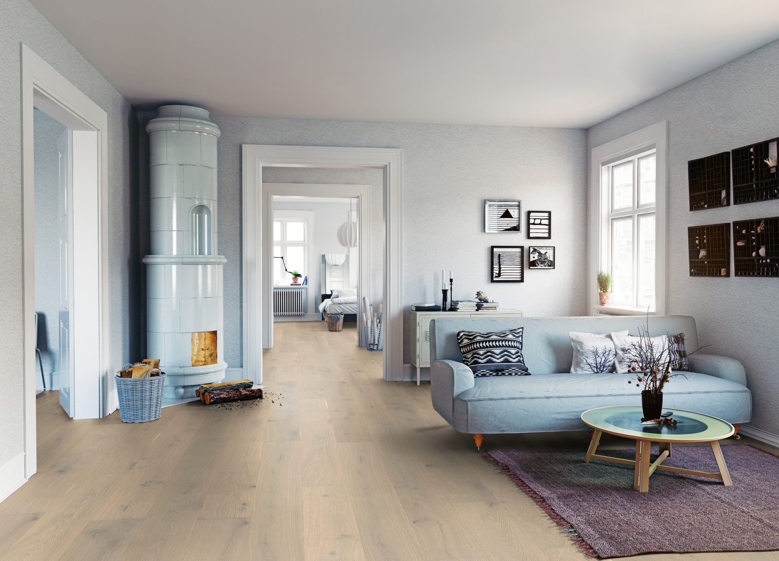 Milieubild Wohnzimmer mit Sofa und Kachelofen - ter Hürne 1101312666