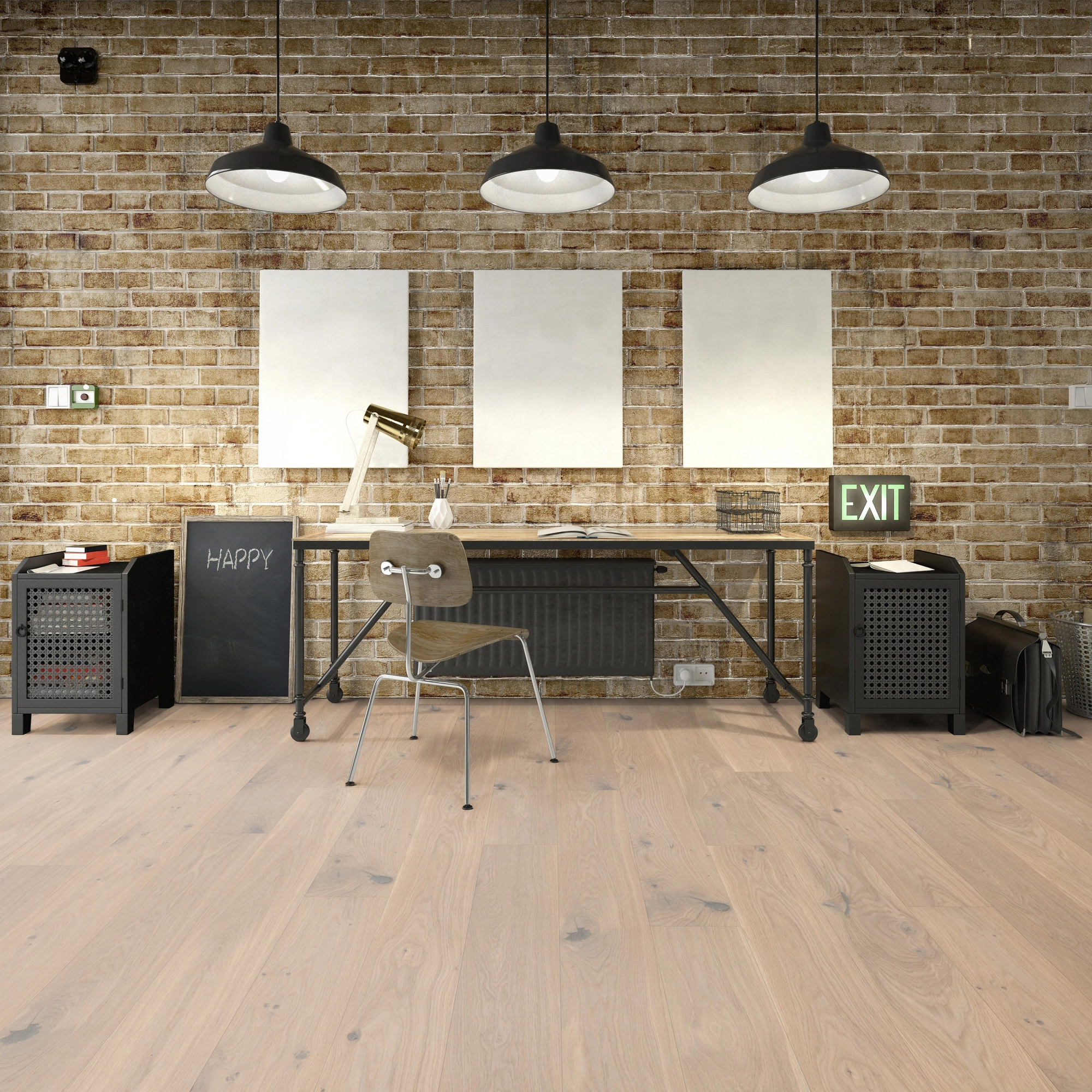 Milieubild Industrielles Wohnzimmer mit Arbeitsbereich - Friends by ter Hürne Parkett Eiche Charles Milieubild Industrielles Wohnzimmer mit Arbeitsbereich - Friends by ter Hürne 1188312439
