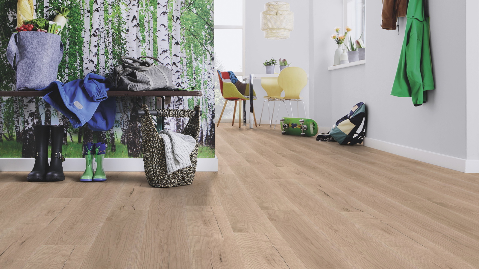 Milieubild Esszimmer mit Flur und Sitzbank - wineo PLC298R