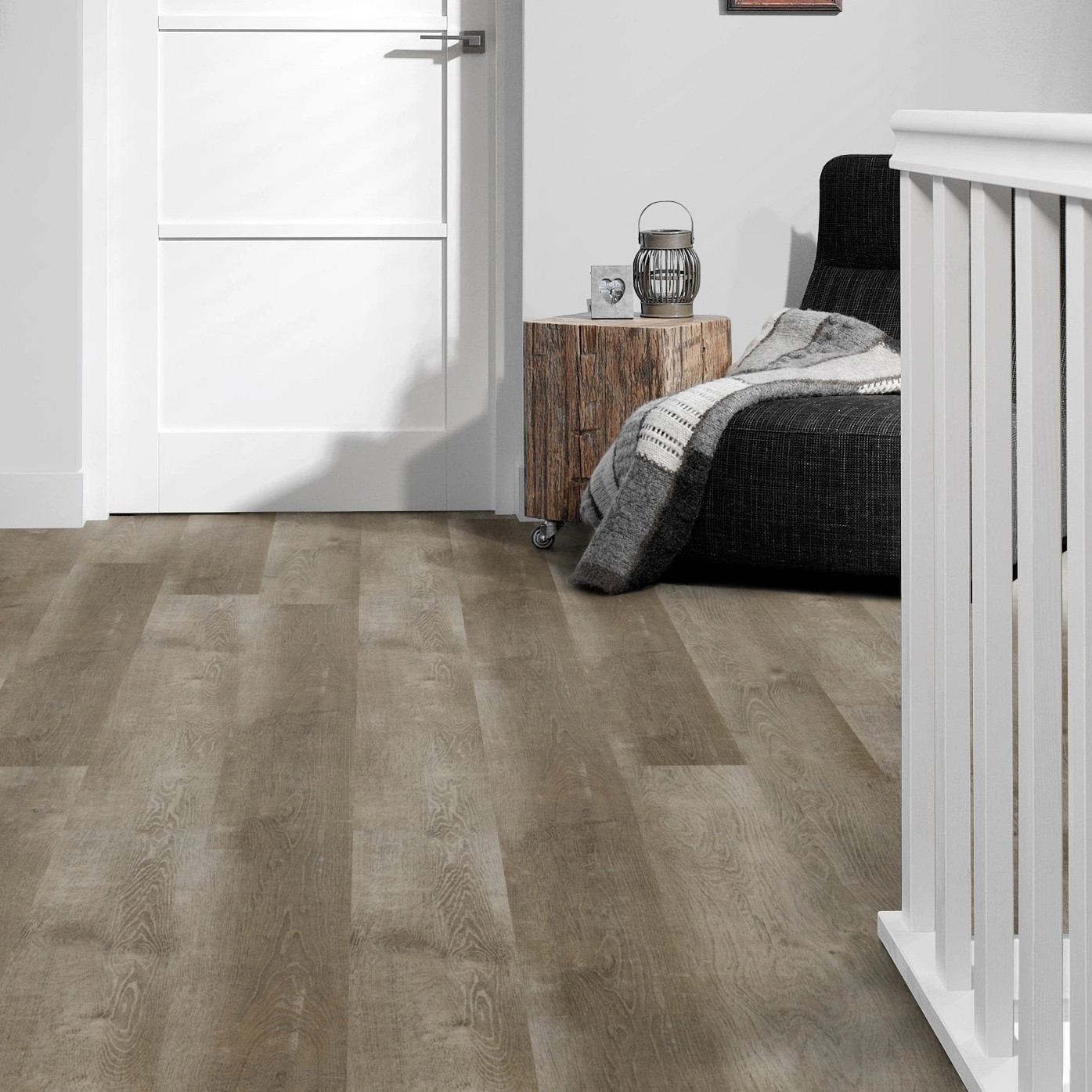 Milieubild Flur mit Treppenlauf - Forbo Flooring Klebe-Vinyl Enduro Dryback Wood Natural Grey Oak Milieubild Flur mit Treppenlauf - Forbo Flooring 217632