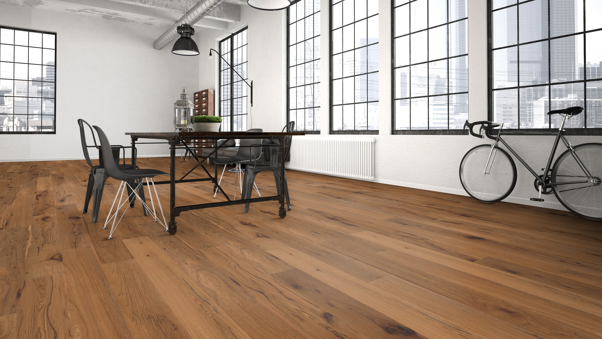 Milieubild Wohnzimmer im industriellen Stil - Bennett & Jones Parkett London Calling Hickory No.1 Smithfield Milieubild Wohnzimmer im industriellen Stil - Bennett & Jones 1148011203