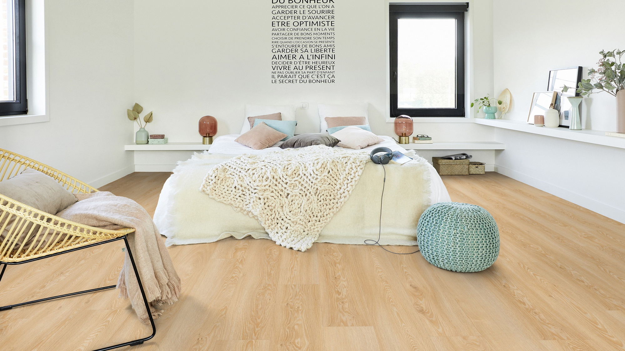 Milieubild Modernes Schlafzimmer - Bett mit Stuhl - Tarkett 260053001