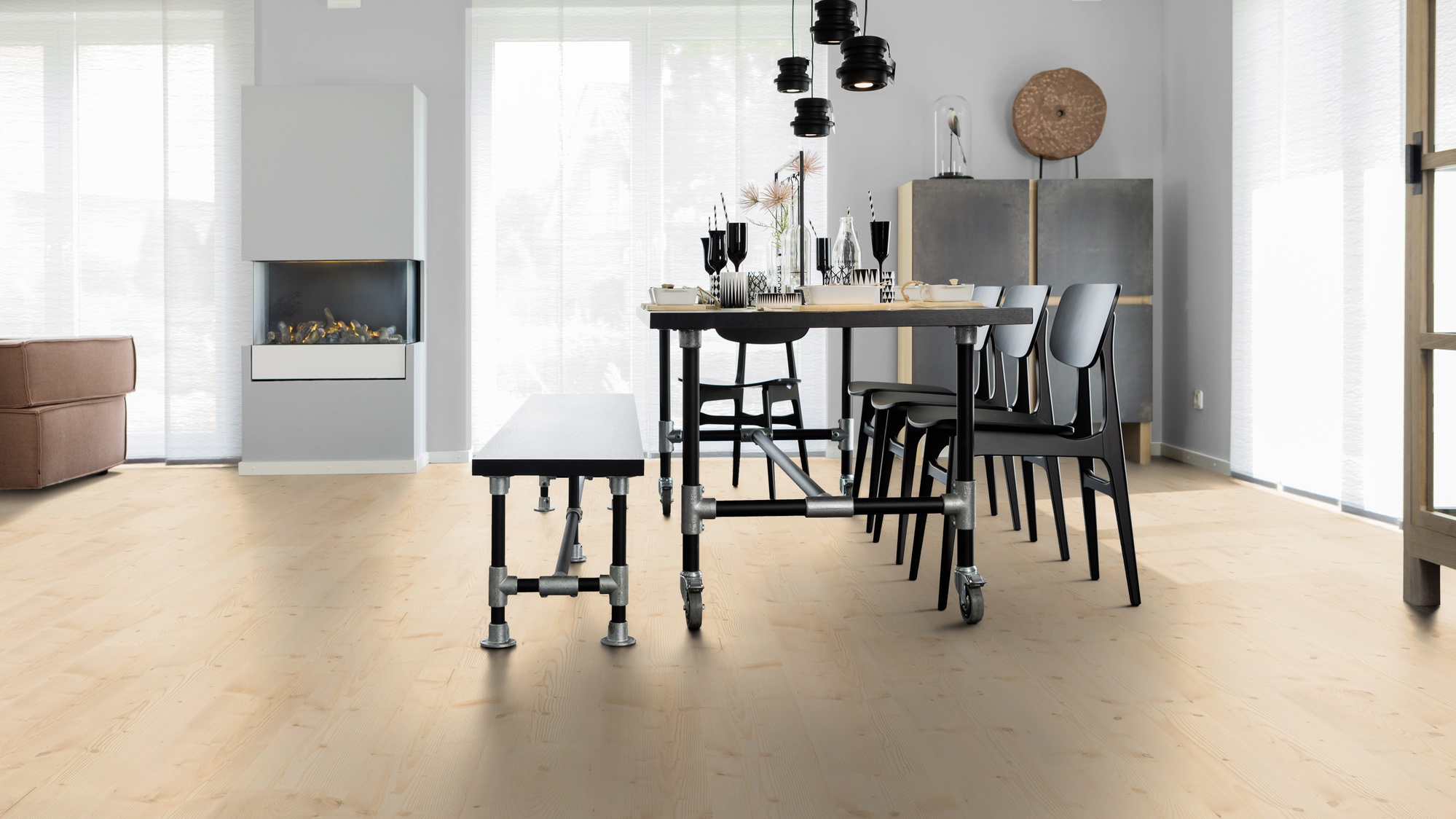 Milieubild Esszimmer mit Kamin - wineo PLC297R