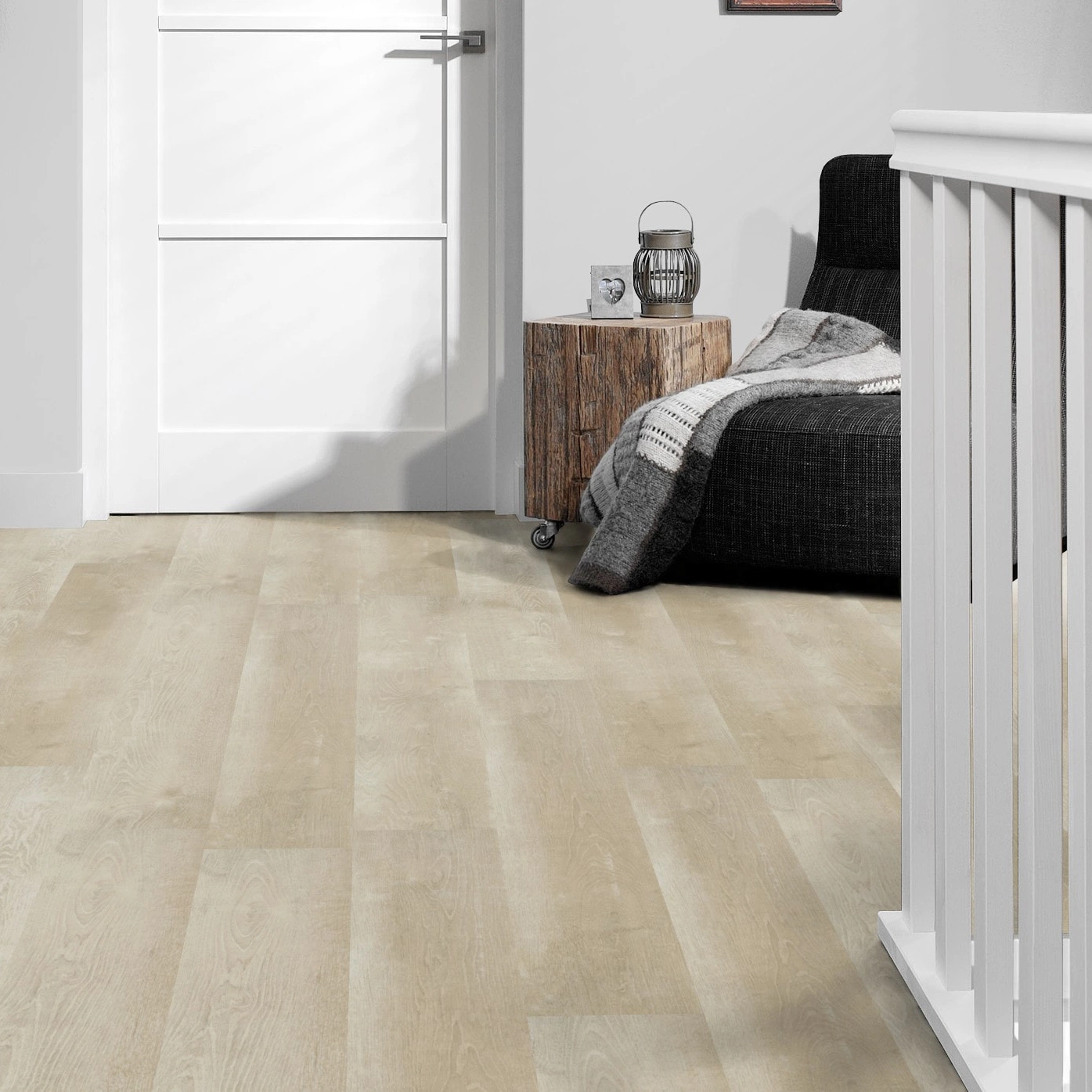 Milieubild Flur mit Treppenlauf - Forbo Flooring Klebe-Vinyl Enduro Dryback Wood Natural White Oak Milieubild Flur mit Treppenlauf - Forbo Flooring 217630